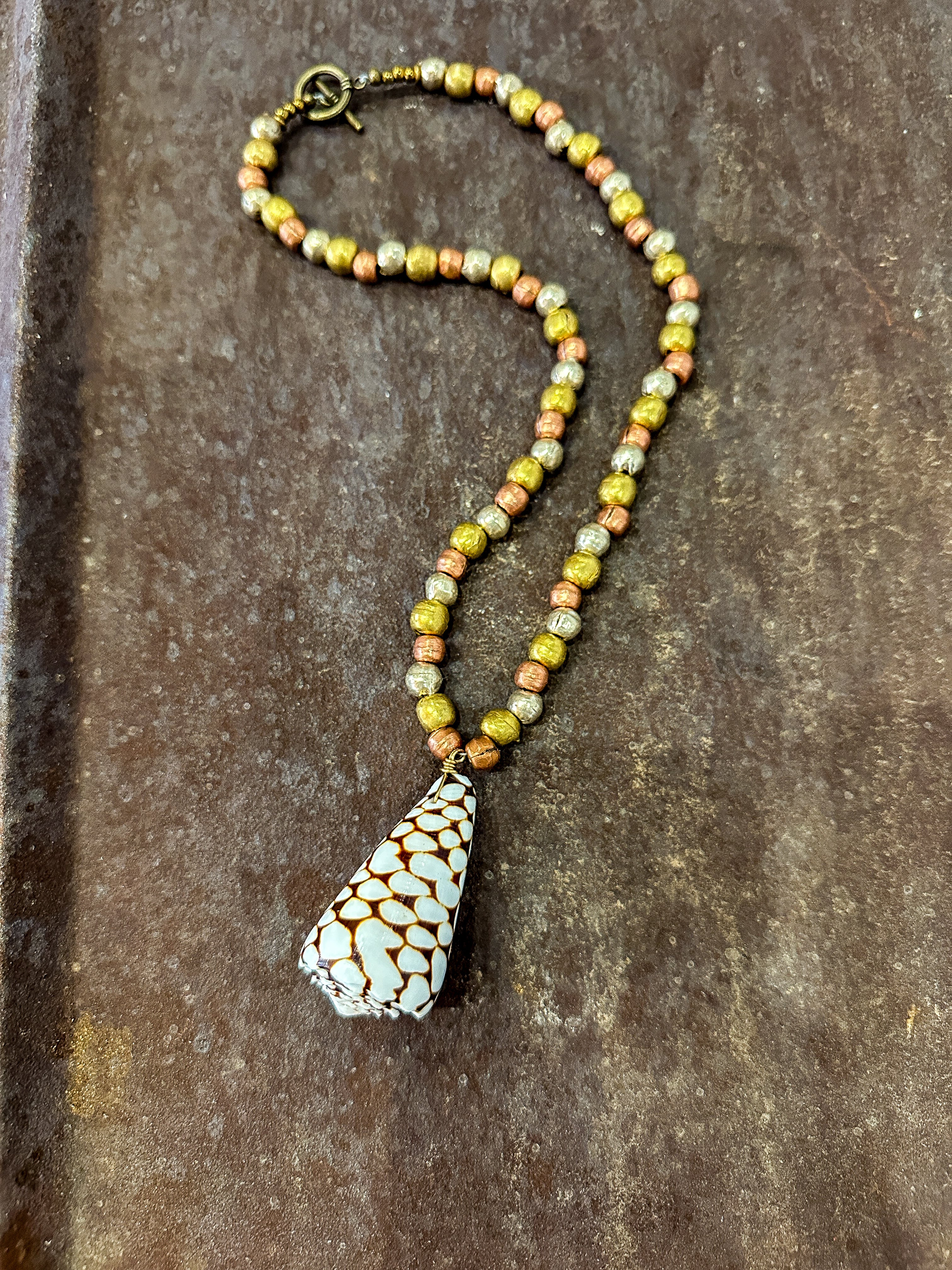 Metal Shell Necklace | Mixed Metal