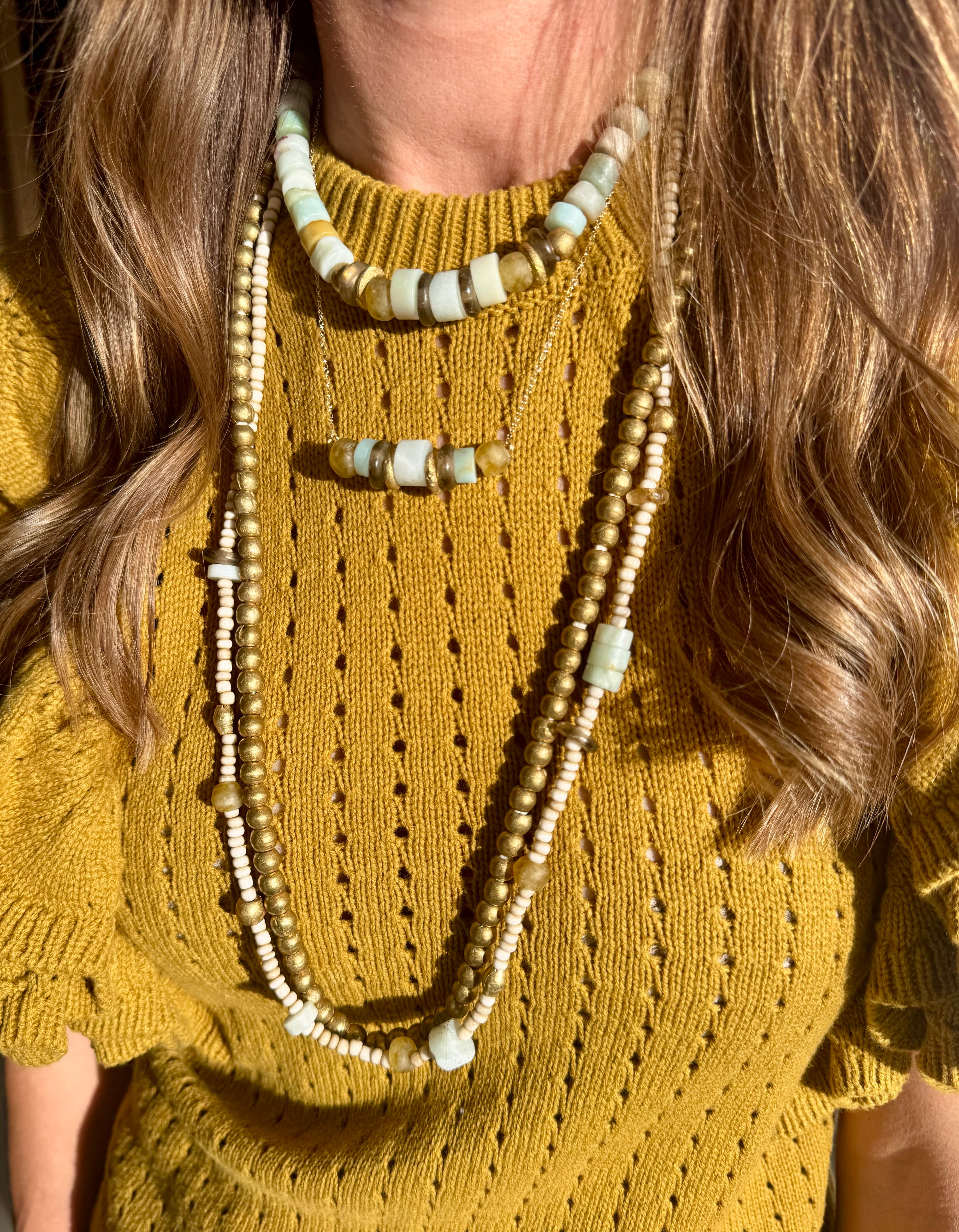 Long Seed Necklace | Sea Glass