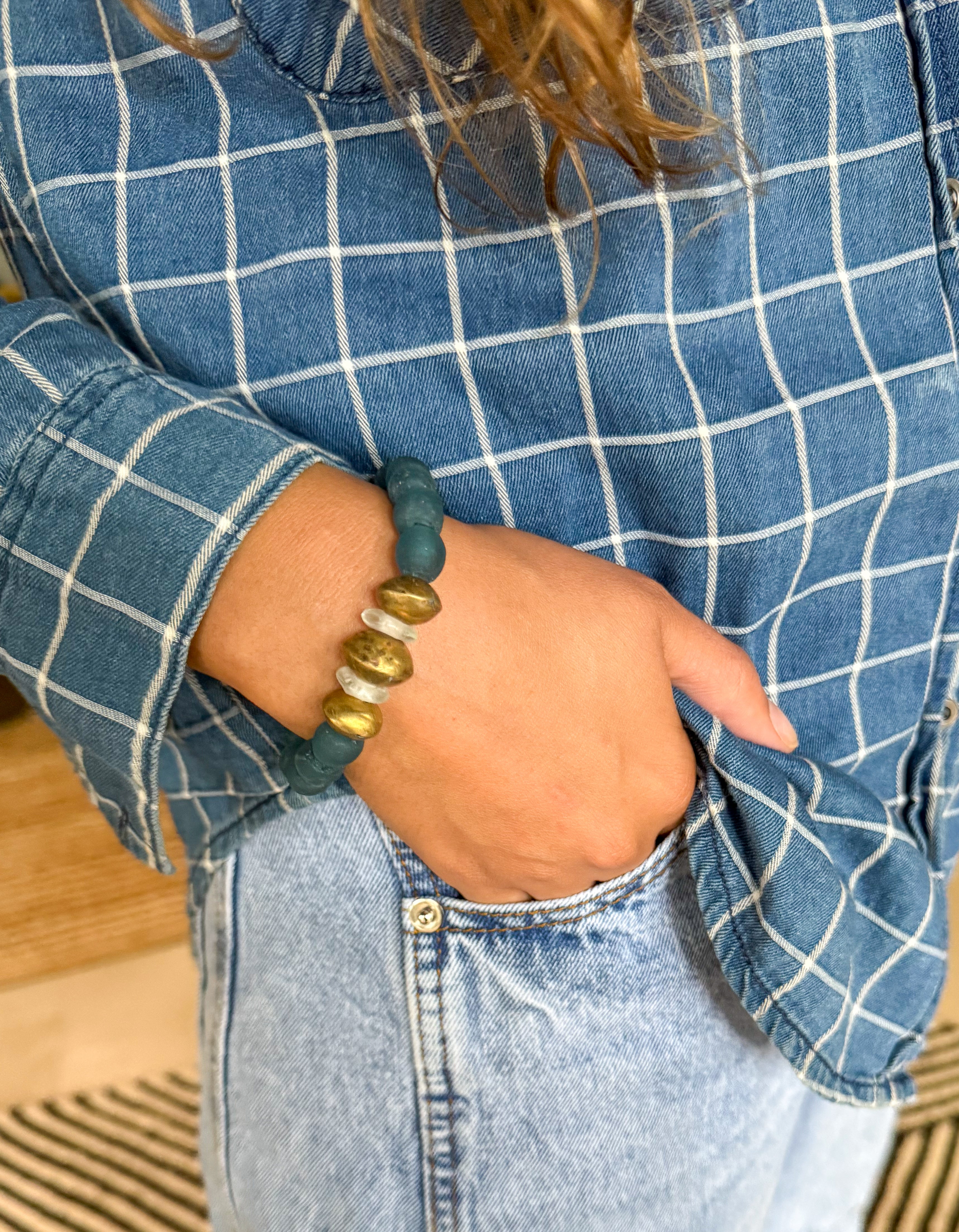 Glass Stack Bracelet | Indigo