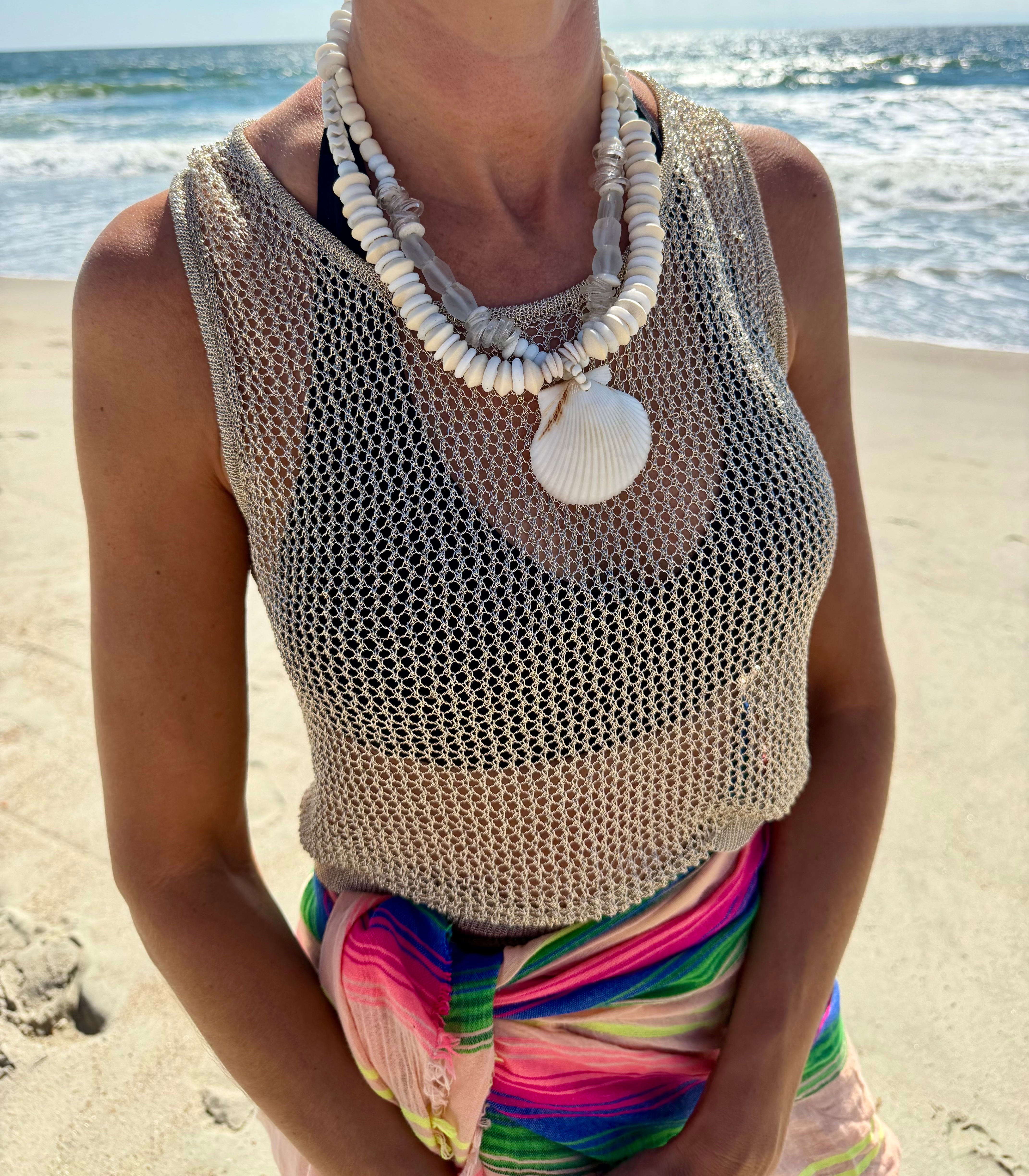 Layered Shell Necklace | White