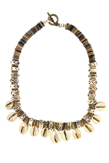 Stacked Cowrie Choker | Neutral