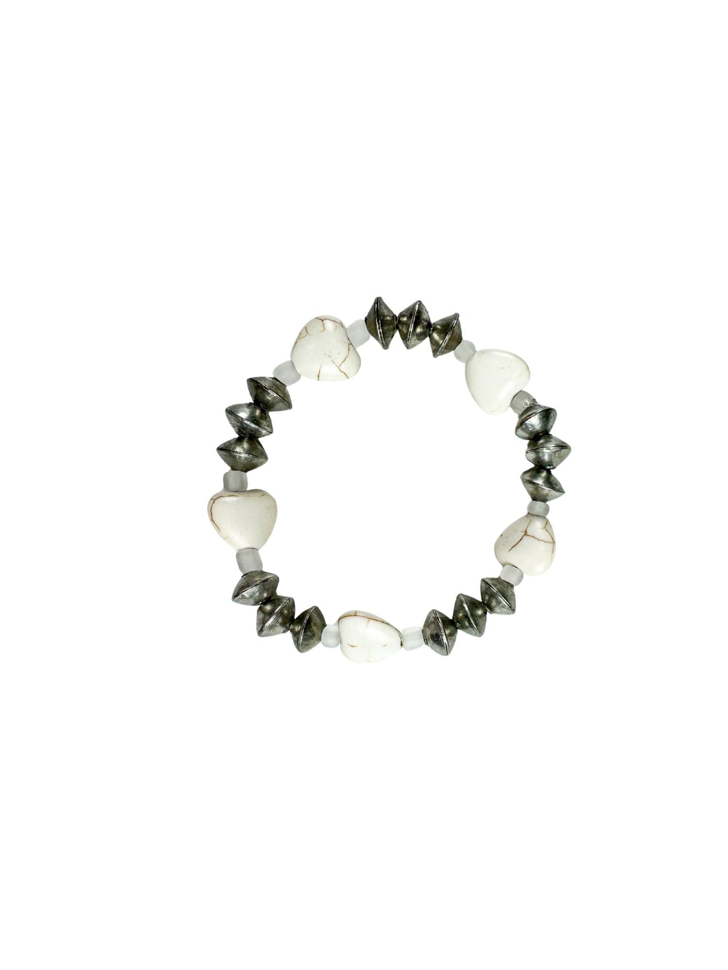 Heart Stack Bracelet | Silver