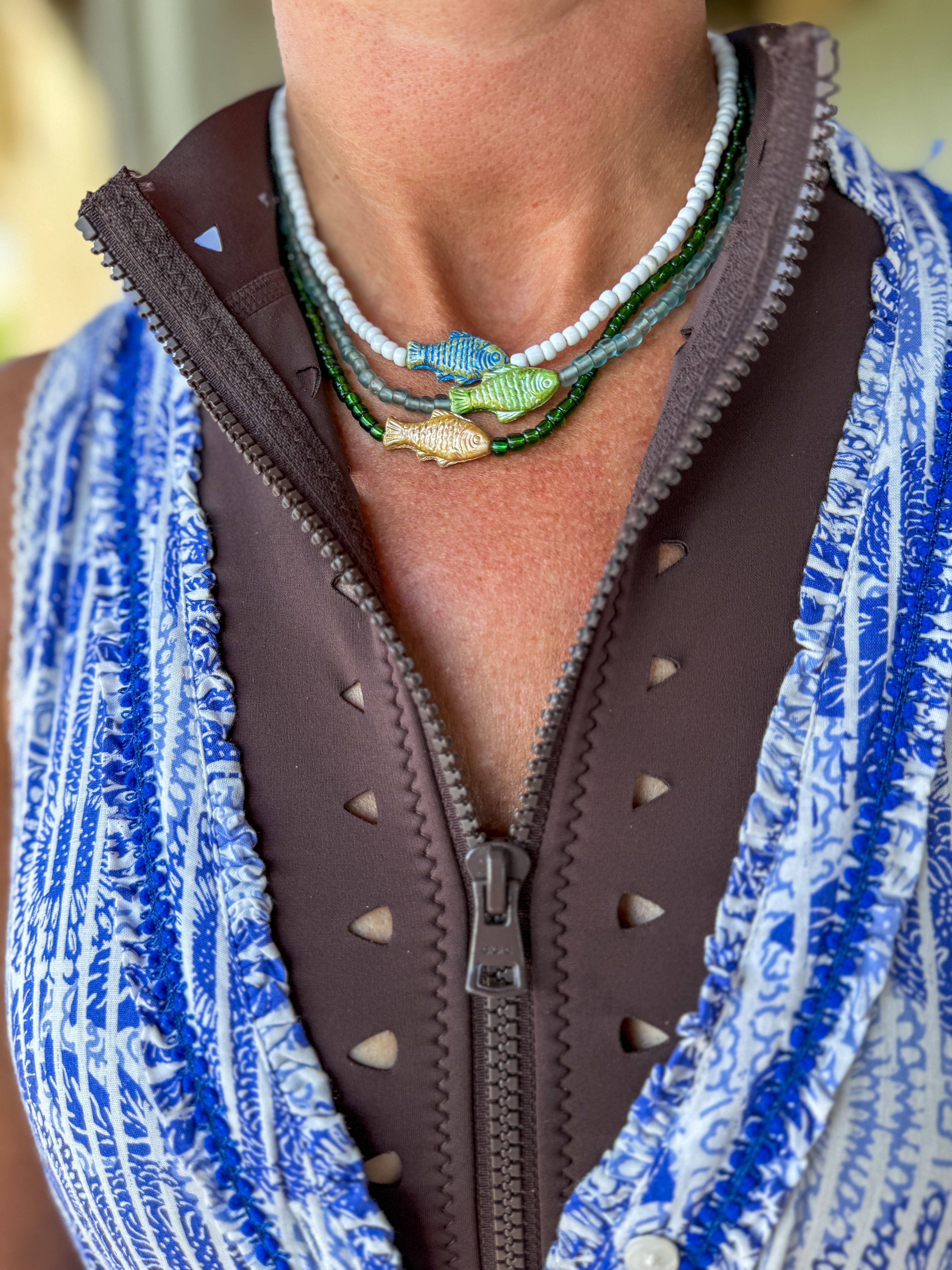 Seed Fish Necklace | Capri | Final Sale