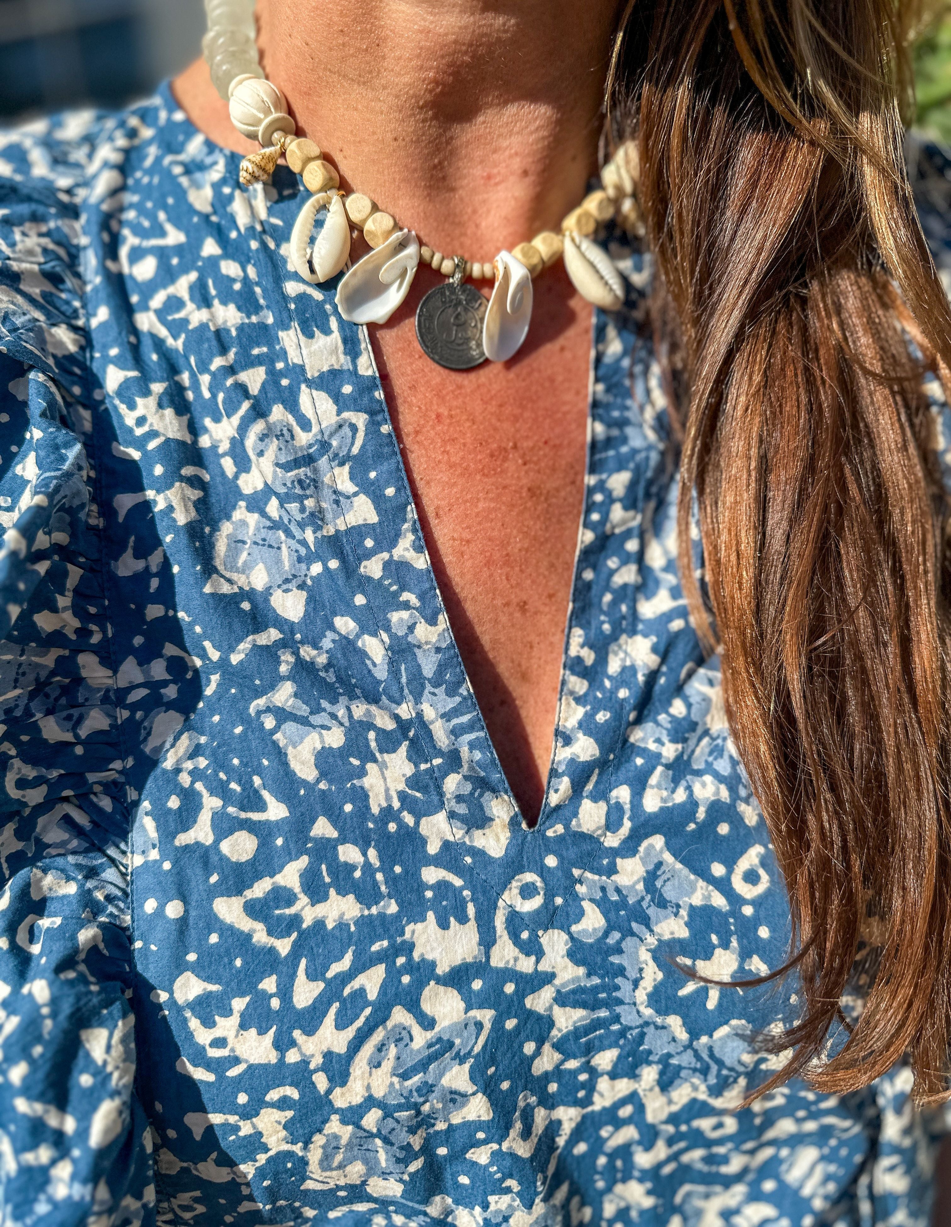 Vintage Coin Necklace | Neutral Shell