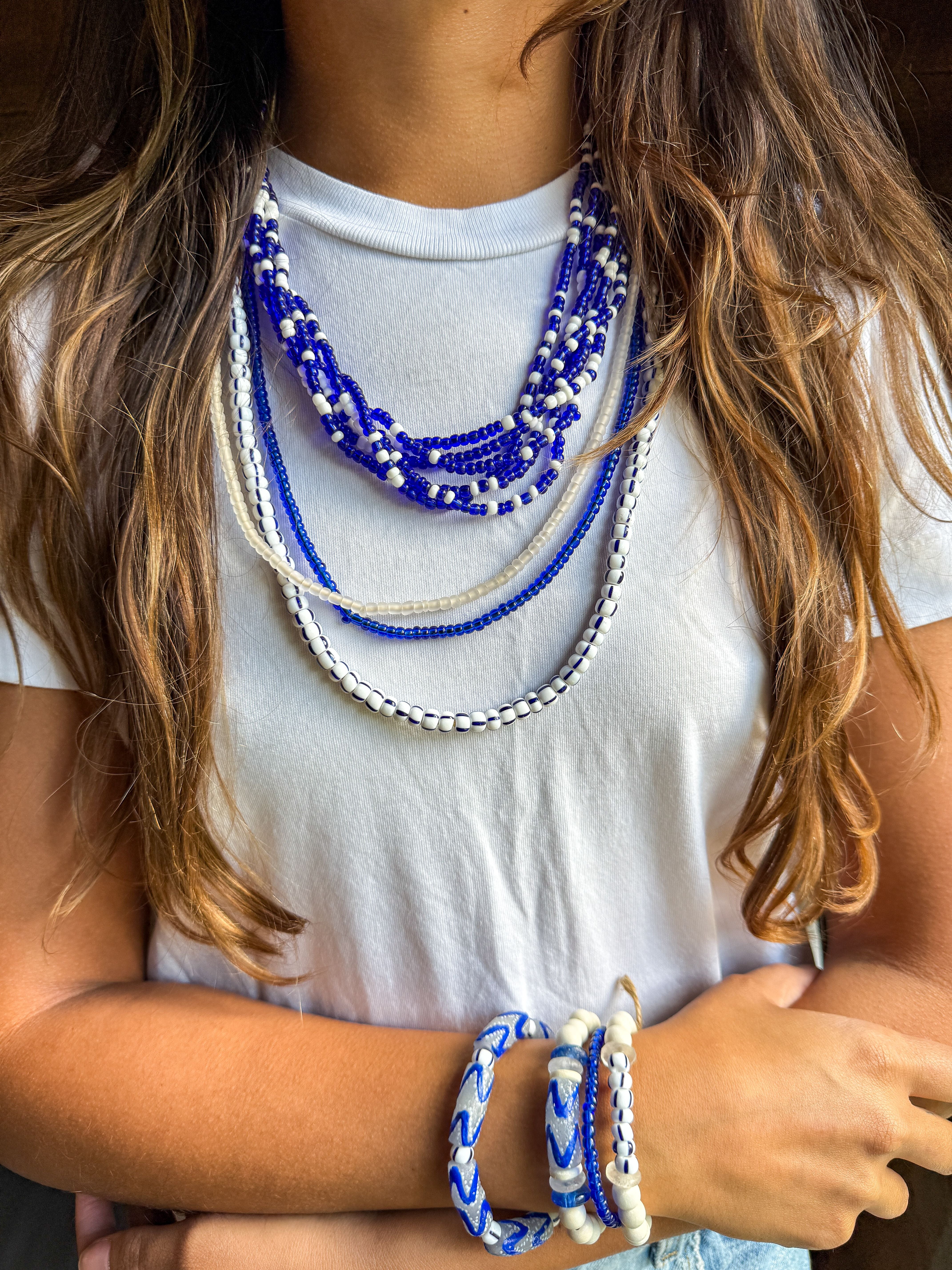 Layering Seed Necklace | Dark Blue