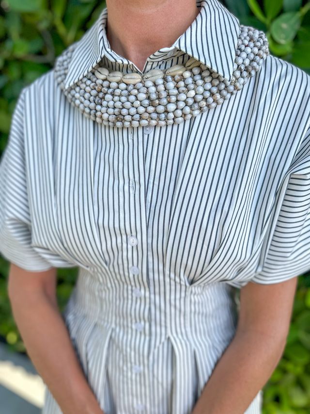 Cowrie Shell & Seed Bib Necklace