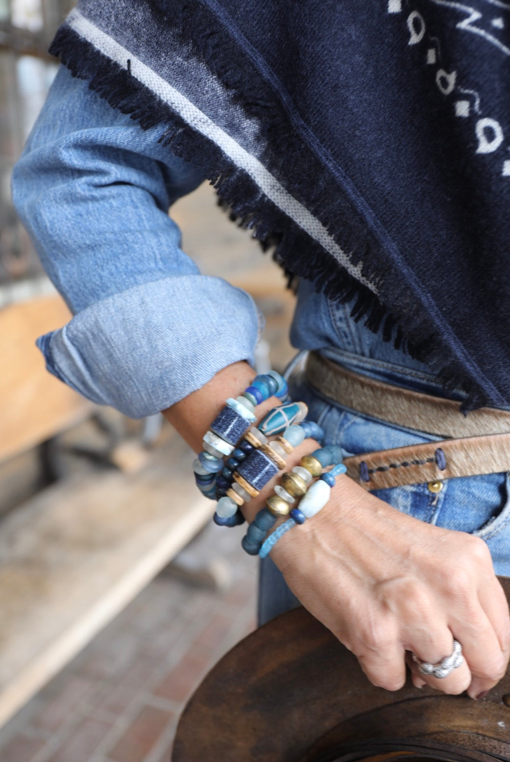 Simple Seed Bracelet | Denim