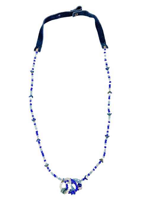 Long Seed Necklace | Denim