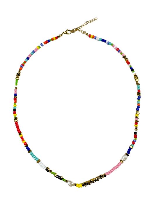 Eras Seed Necklace| Multi Pearl