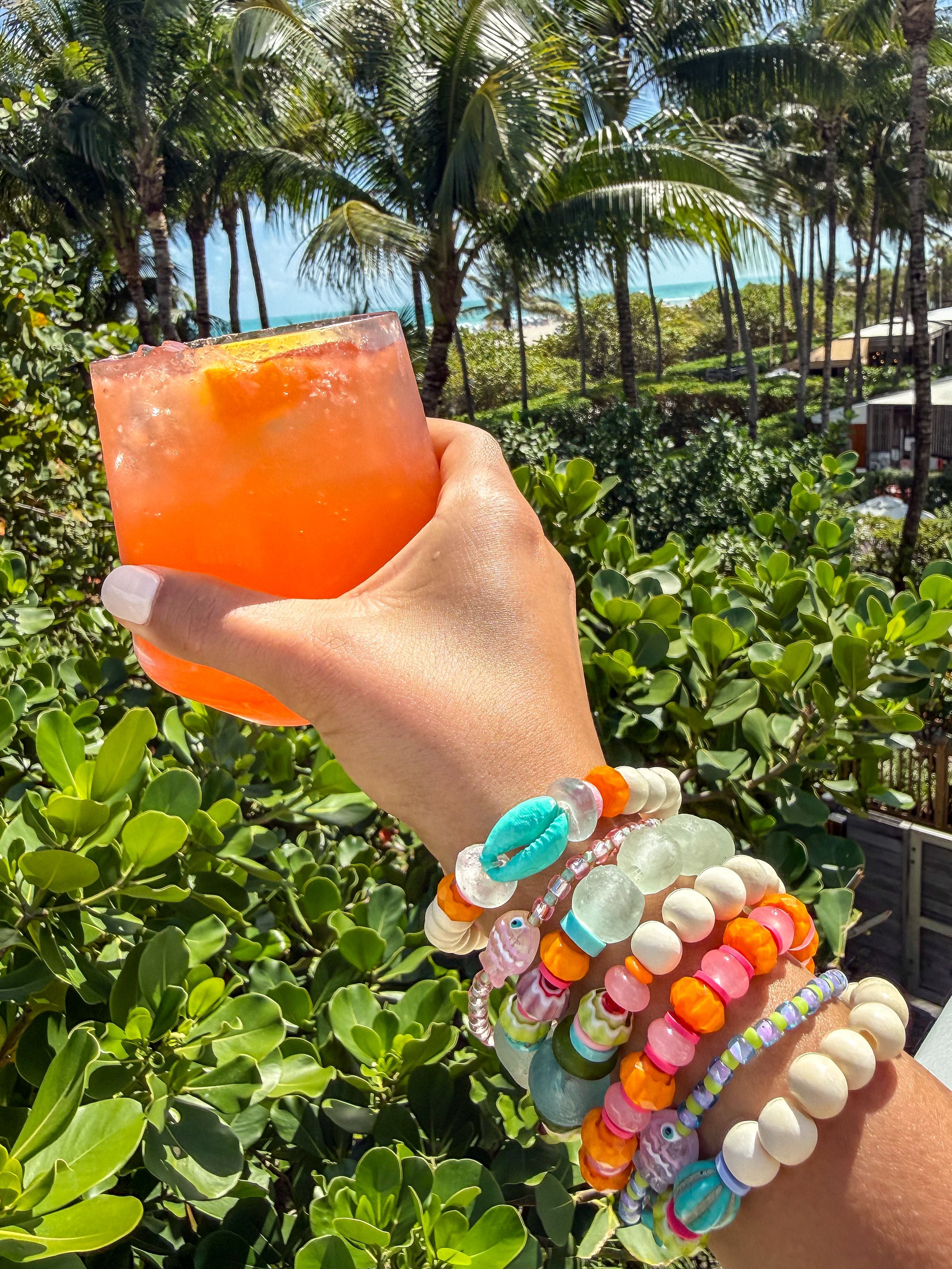 Intricate Stack Bracelet | Pink + Orange