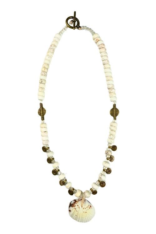 Tribal Shell Necklace | White