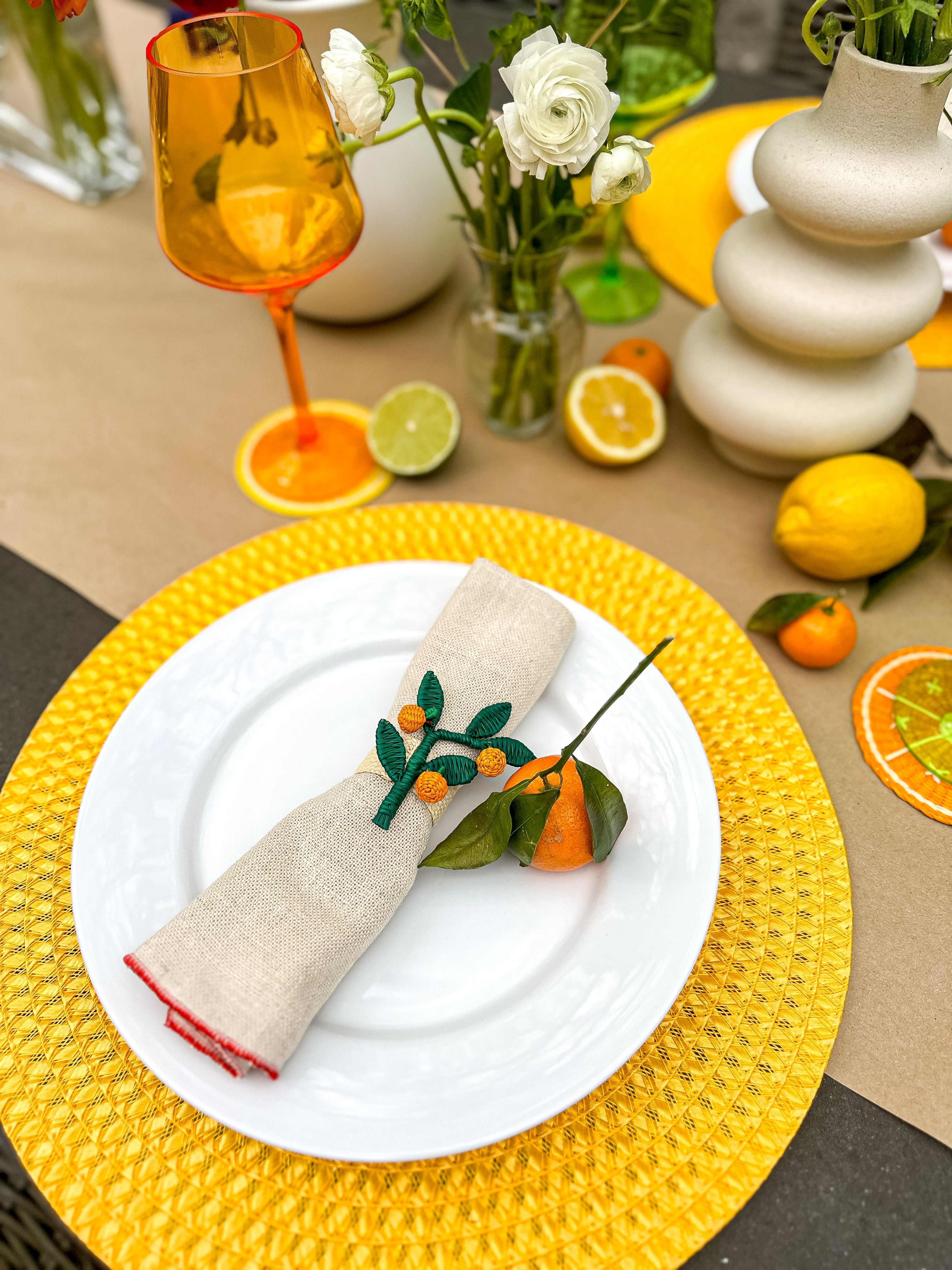 Textured Round Placemat | Yellow