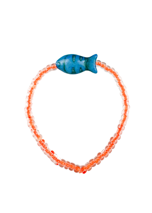 Simple Seed Bracelet | Electric Orange Fish