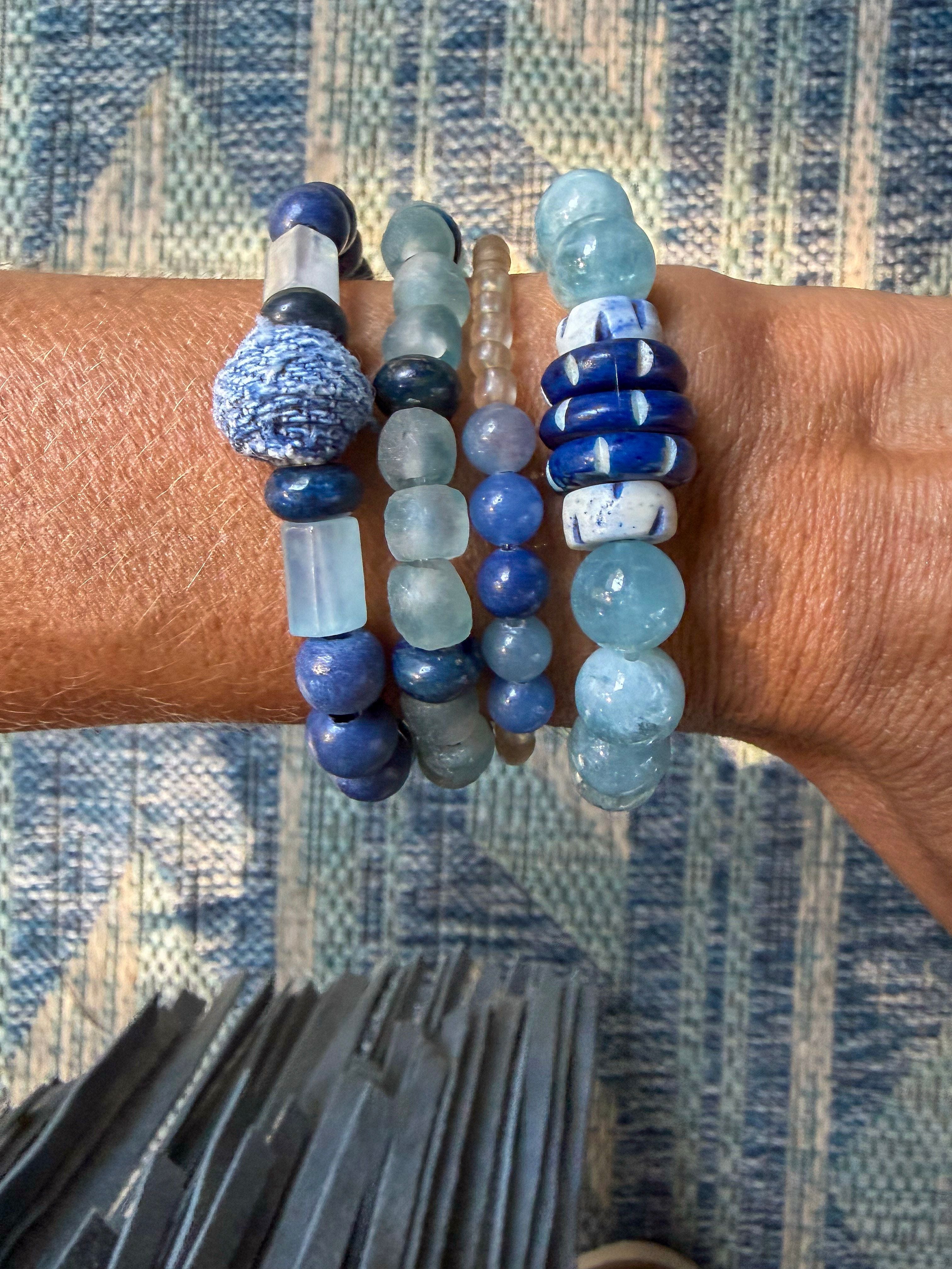 Intricate Stack Bracelet | Glass Denim