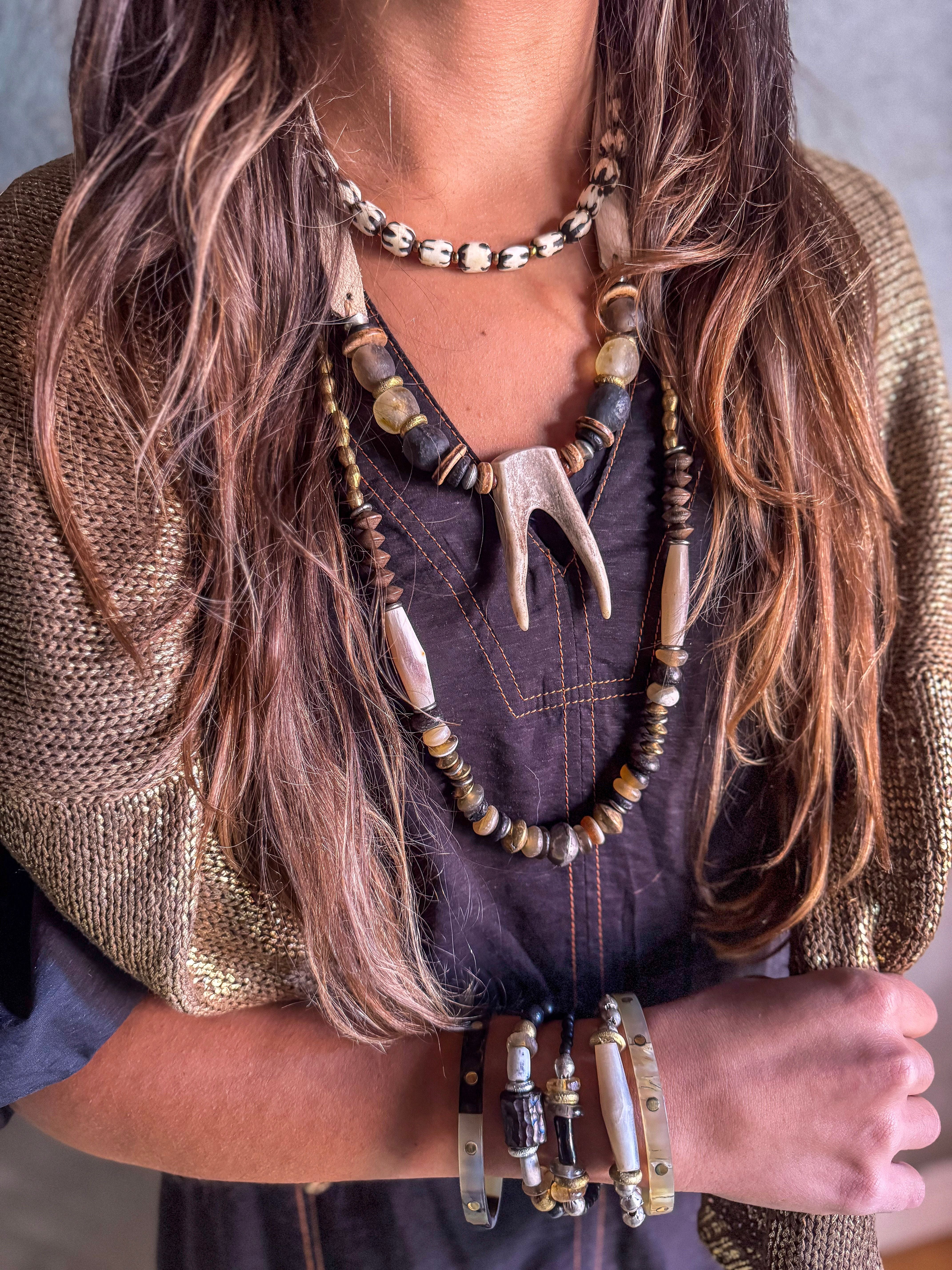 Slim Antler Necklace | Slate