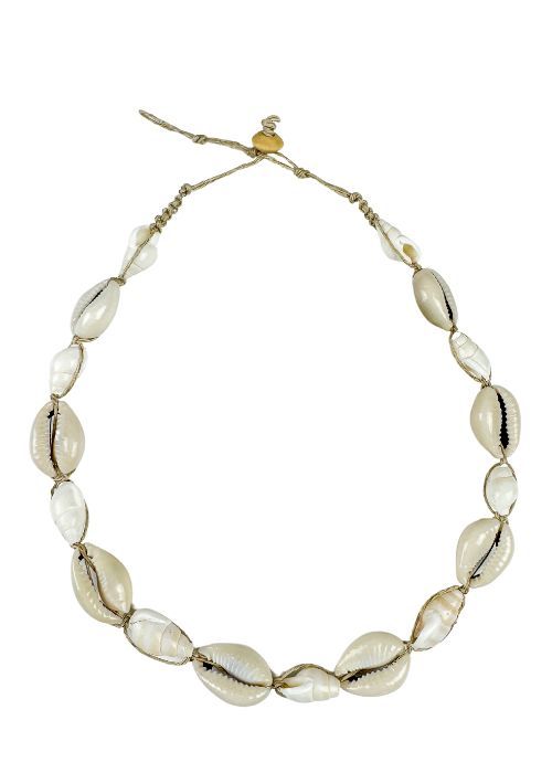 Woven Shell Choker Necklace | White