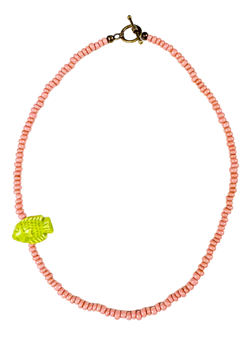 Seed Fish Necklace | Coral Blush