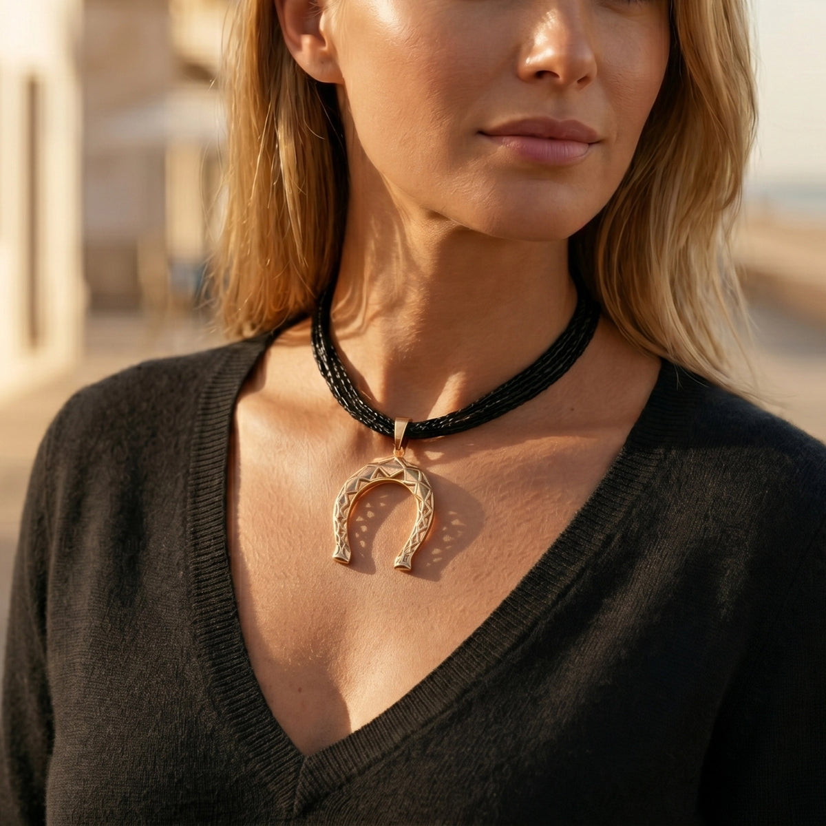 Western Horseshoe Necklace | Gold | Final Sale