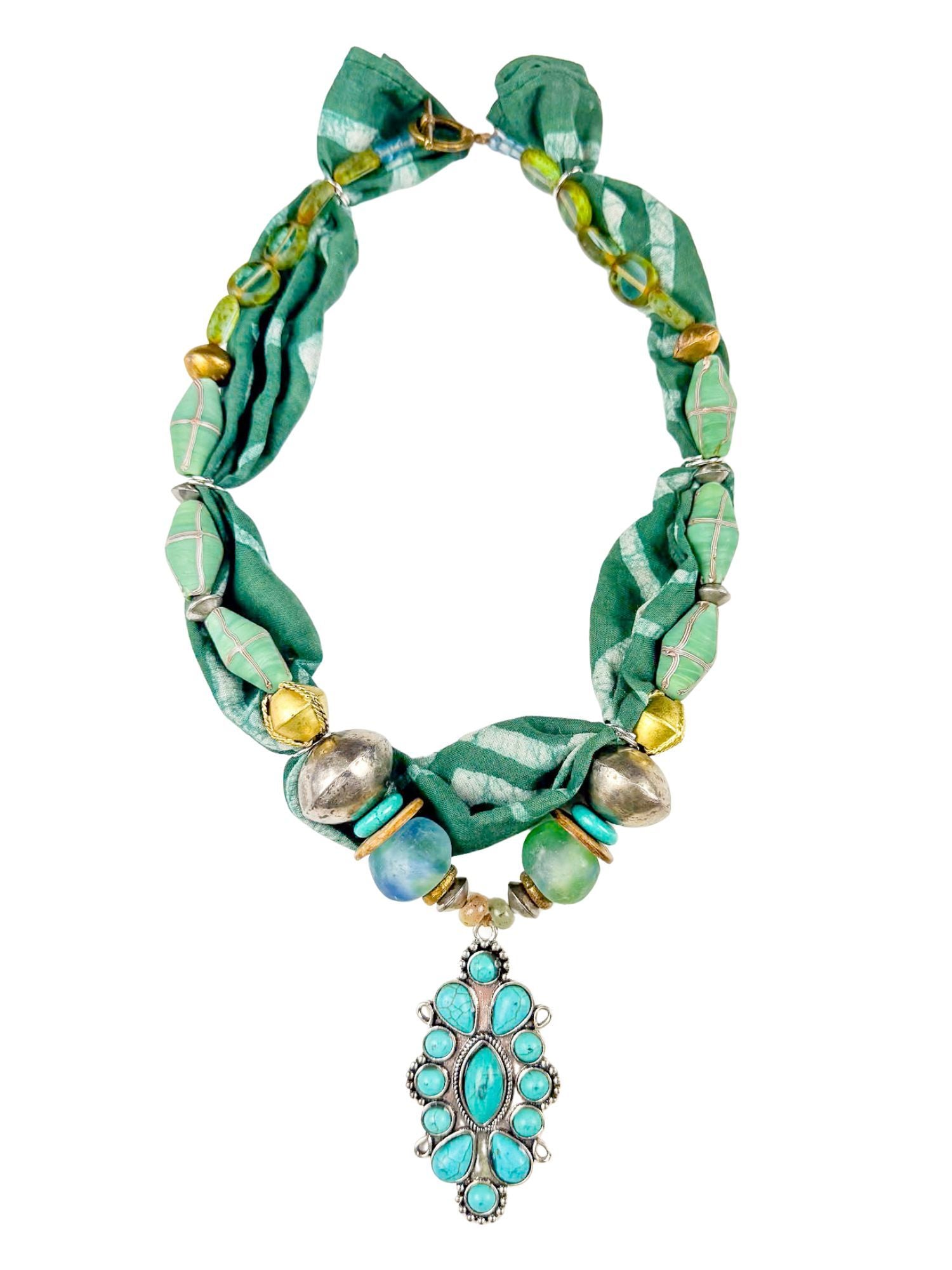 Beaded Bandana Necklace | Dusty Cactus