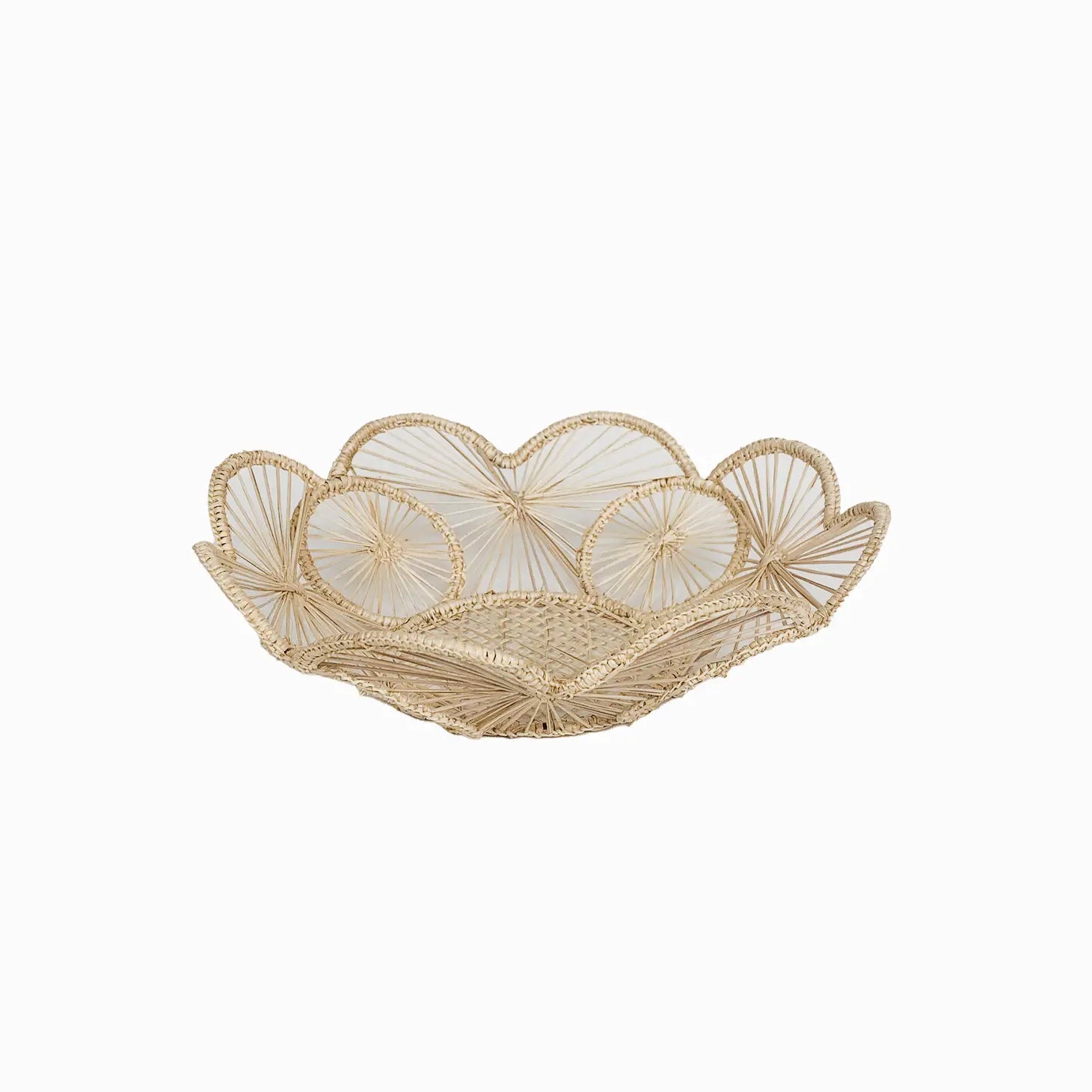Flower Woven Bread Basket | Straw Raffia