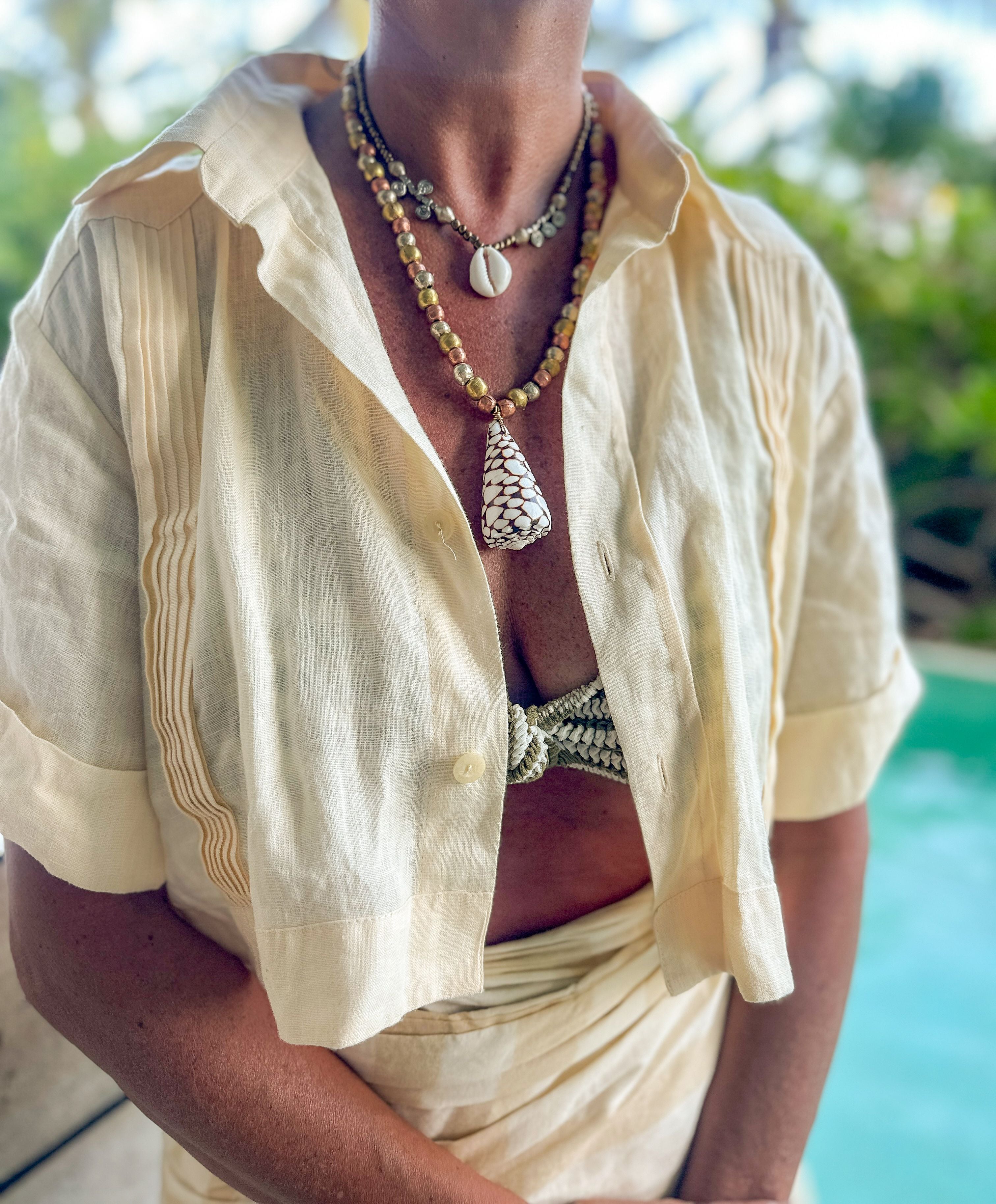 Metal Shell Necklace | Mixed Metal