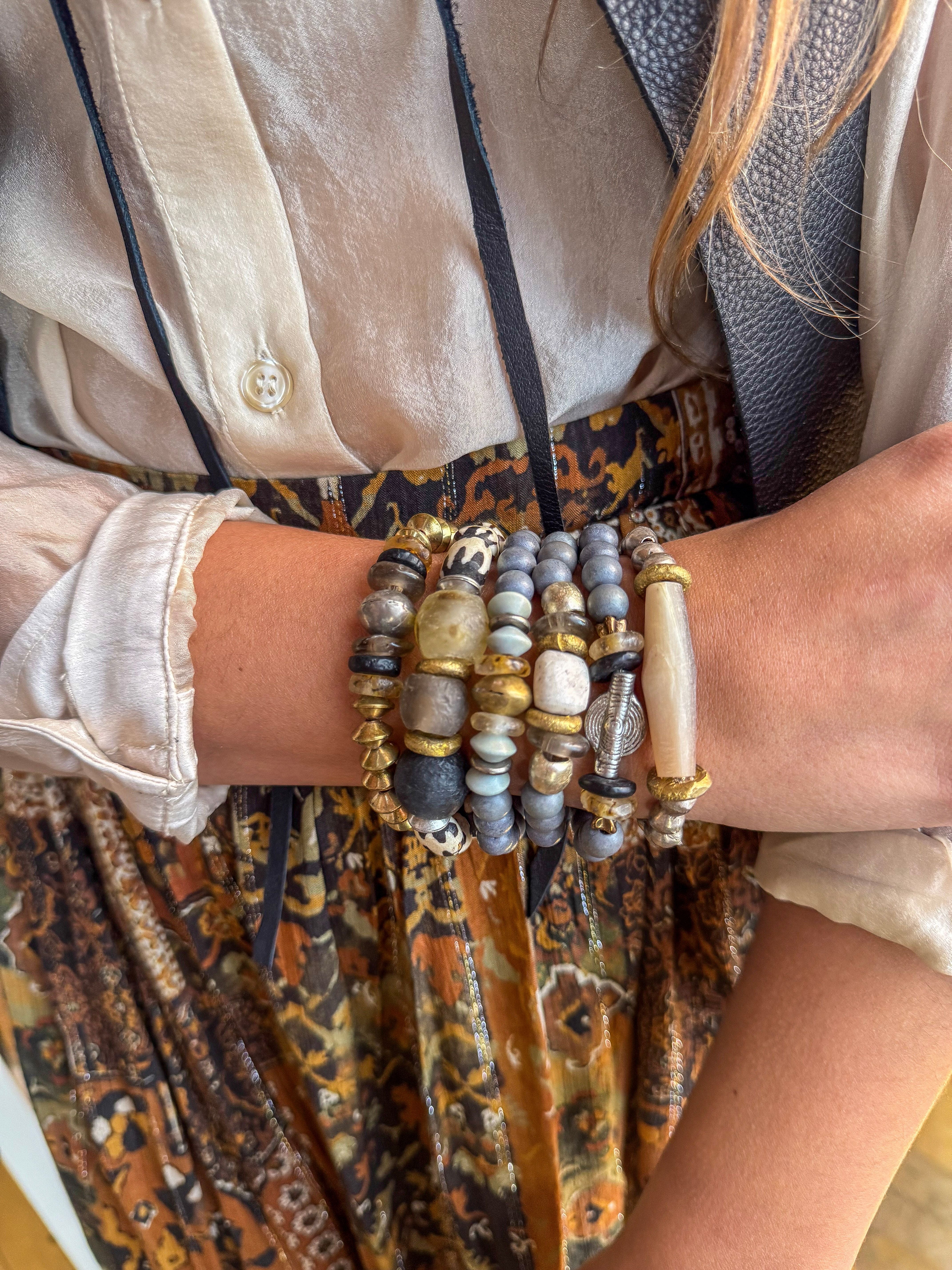 Metal Stack Bracelet | Gold Slate