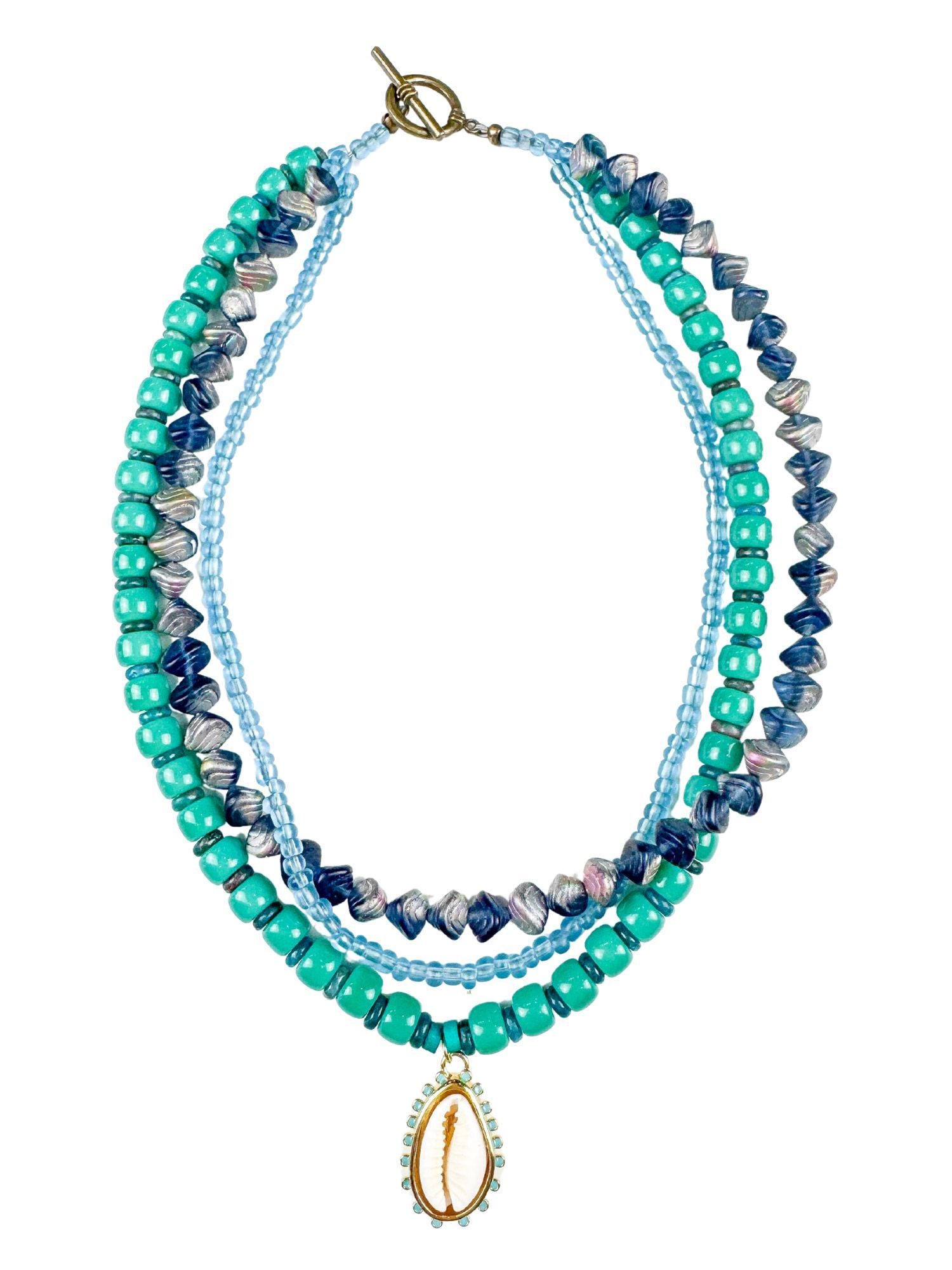 Layered Pendant Necklace | Cowrie Seabreeze