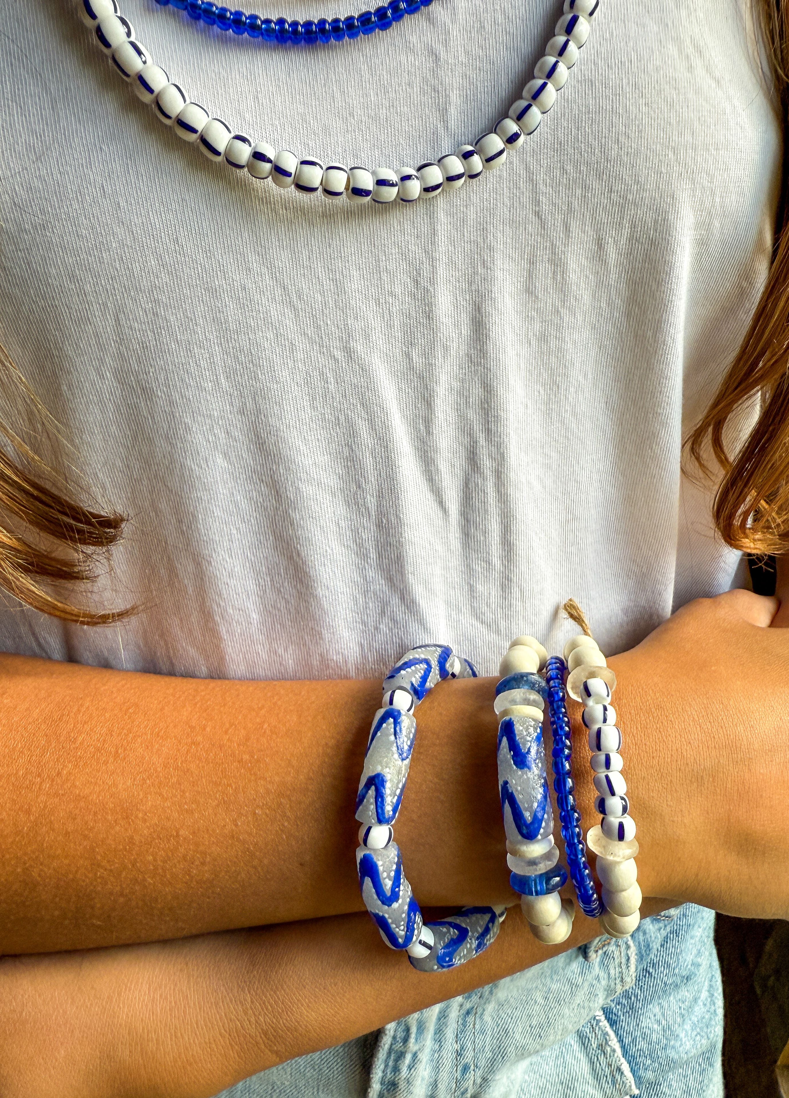 Intricate Stack Bracelet | Dark Blue