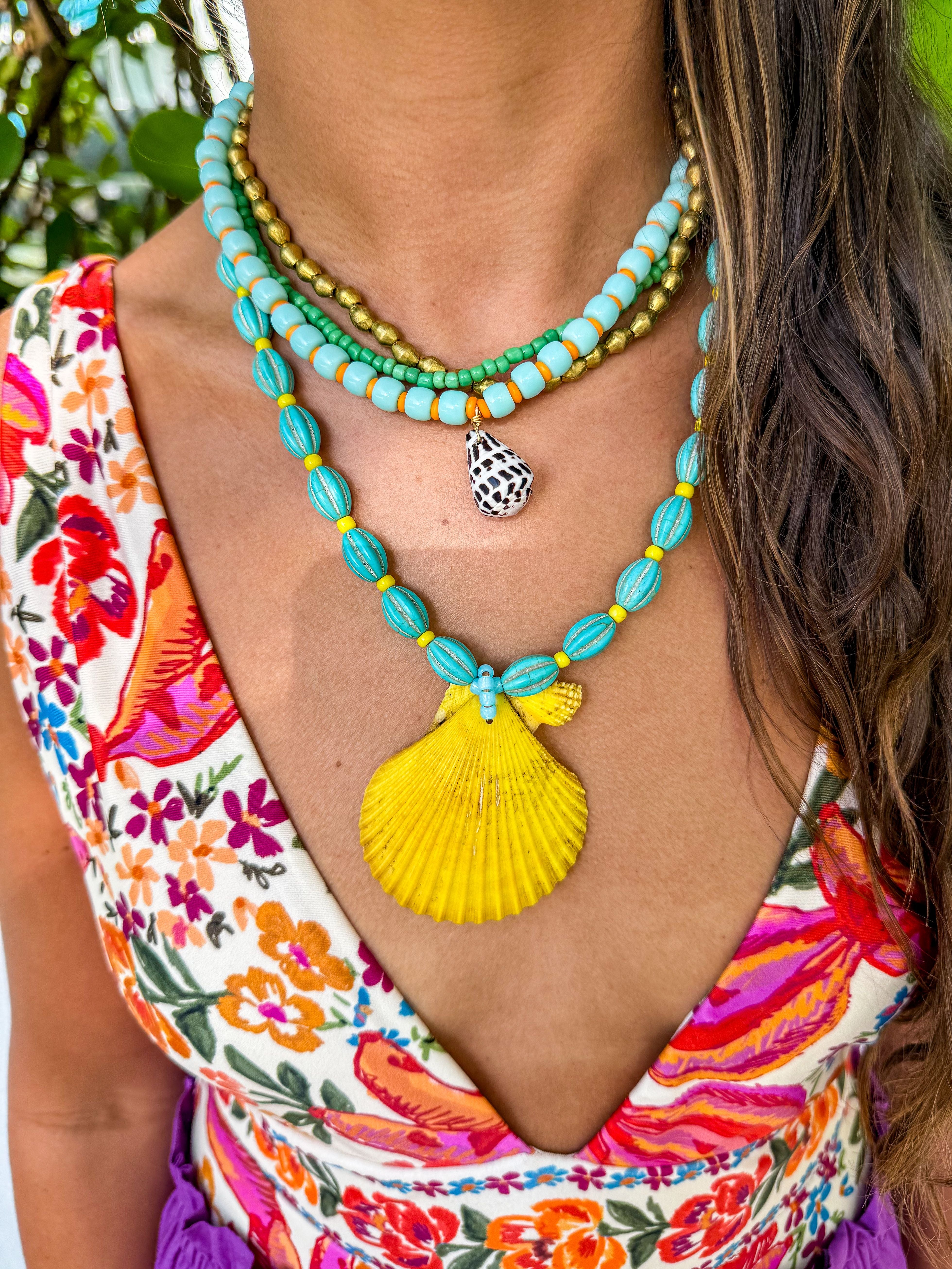 Classic Shell Necklace | Aqua