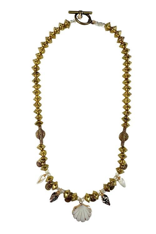 Tribal Shell Necklace | Gold