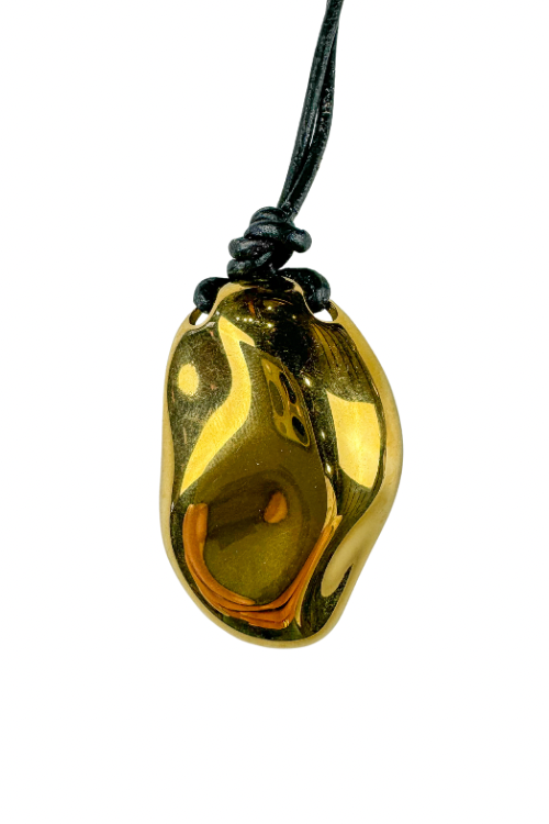 Cord Pendant Necklace | Etched Gold | Final Sale