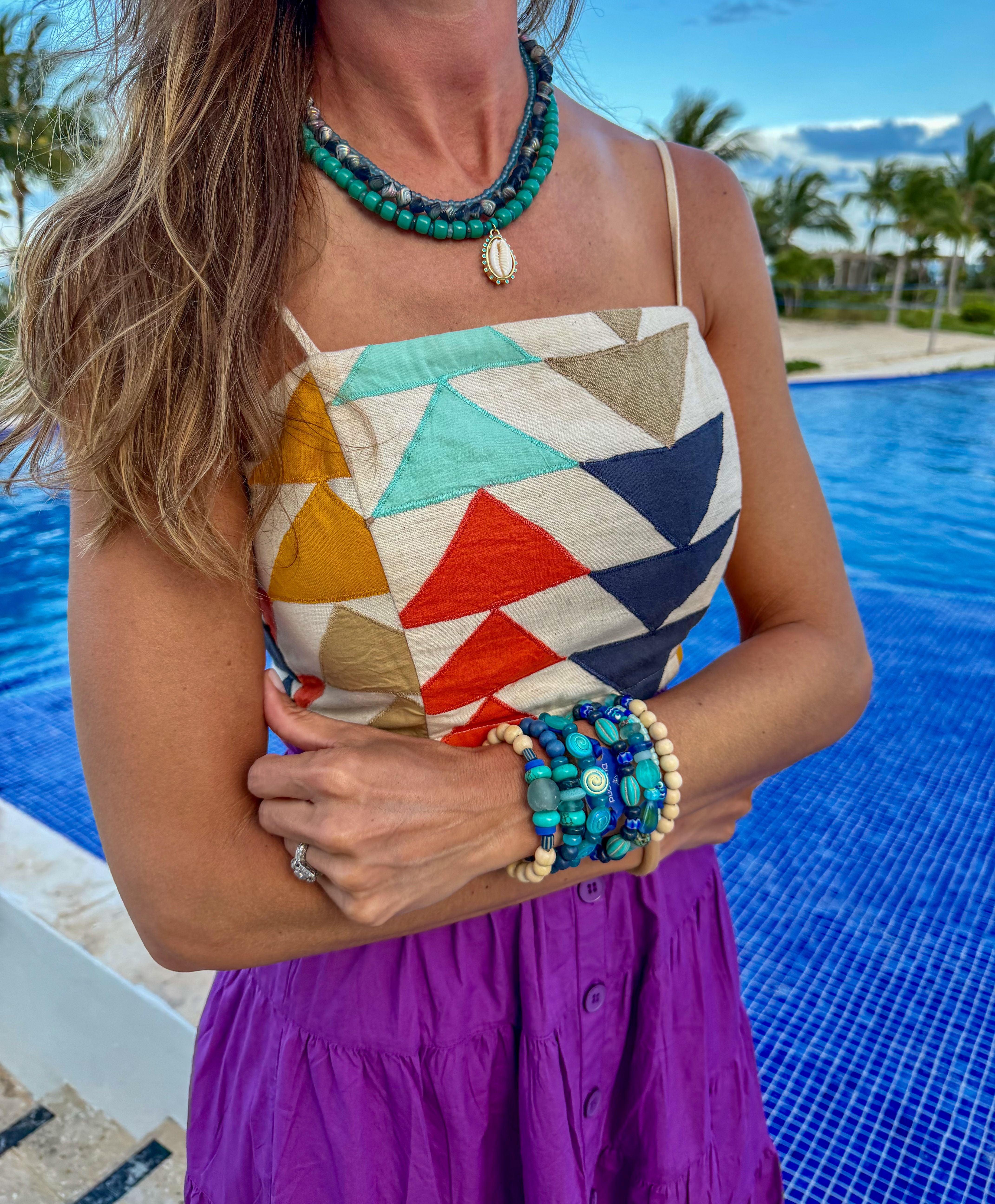 Layered Pendant Necklace | Cowrie Seabreeze
