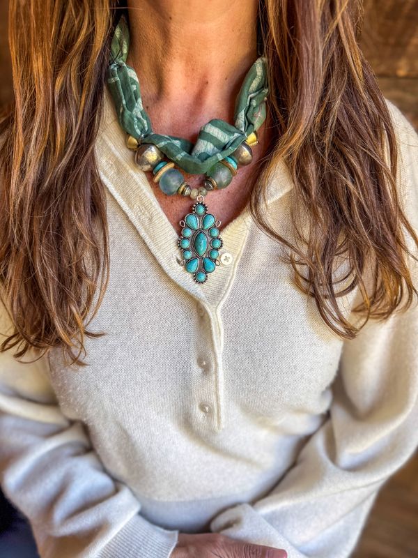 Beaded Bandana Necklace | Dusty Cactus