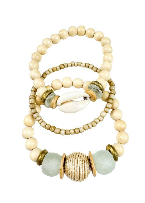 Trio Stack Bracelet Set | Cowrie