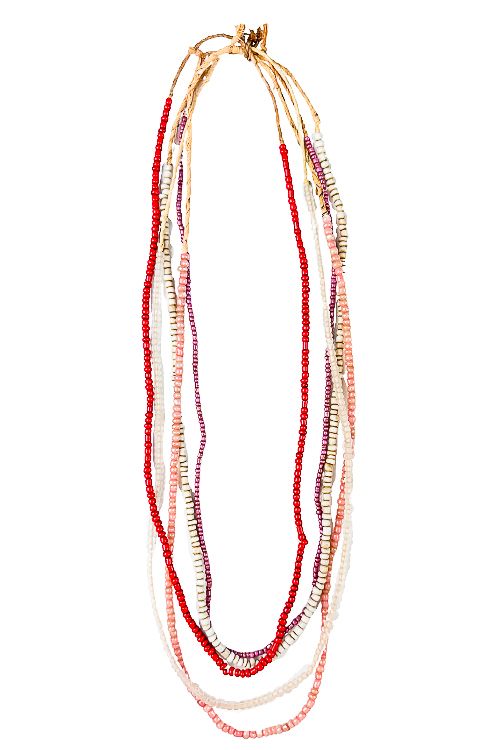 Layer Necklace Set of 5 | Pink + Red