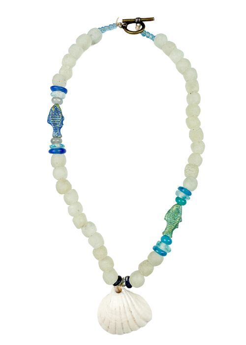 Tribal Shell Necklace | Mist Azul