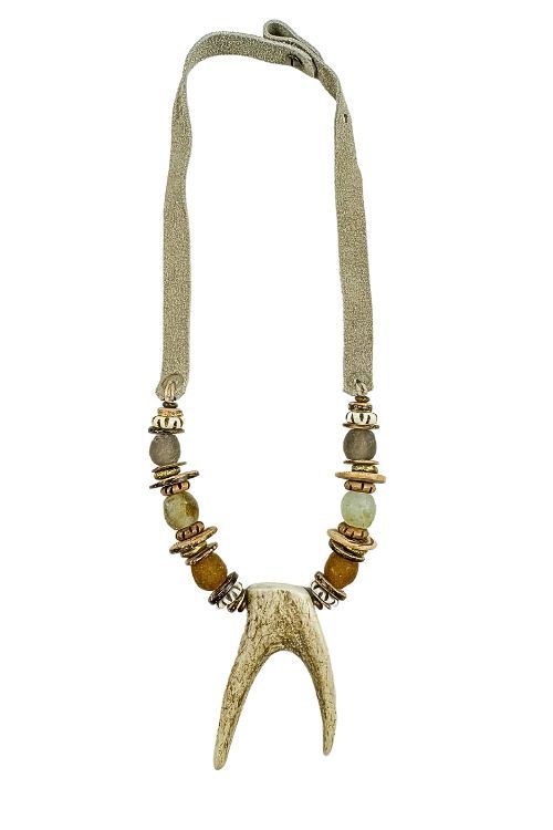 Slim Antler Necklace | Brown Trout