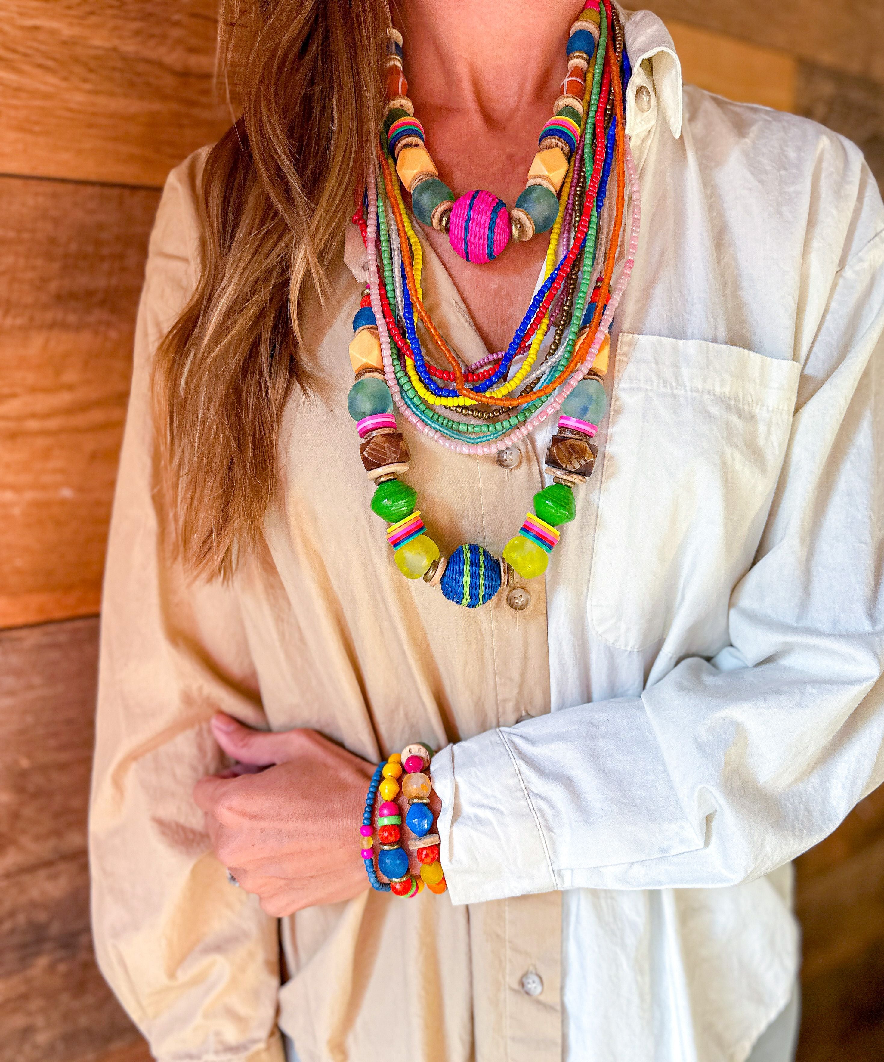 Layer Necklace Set of 10 | Colorblock