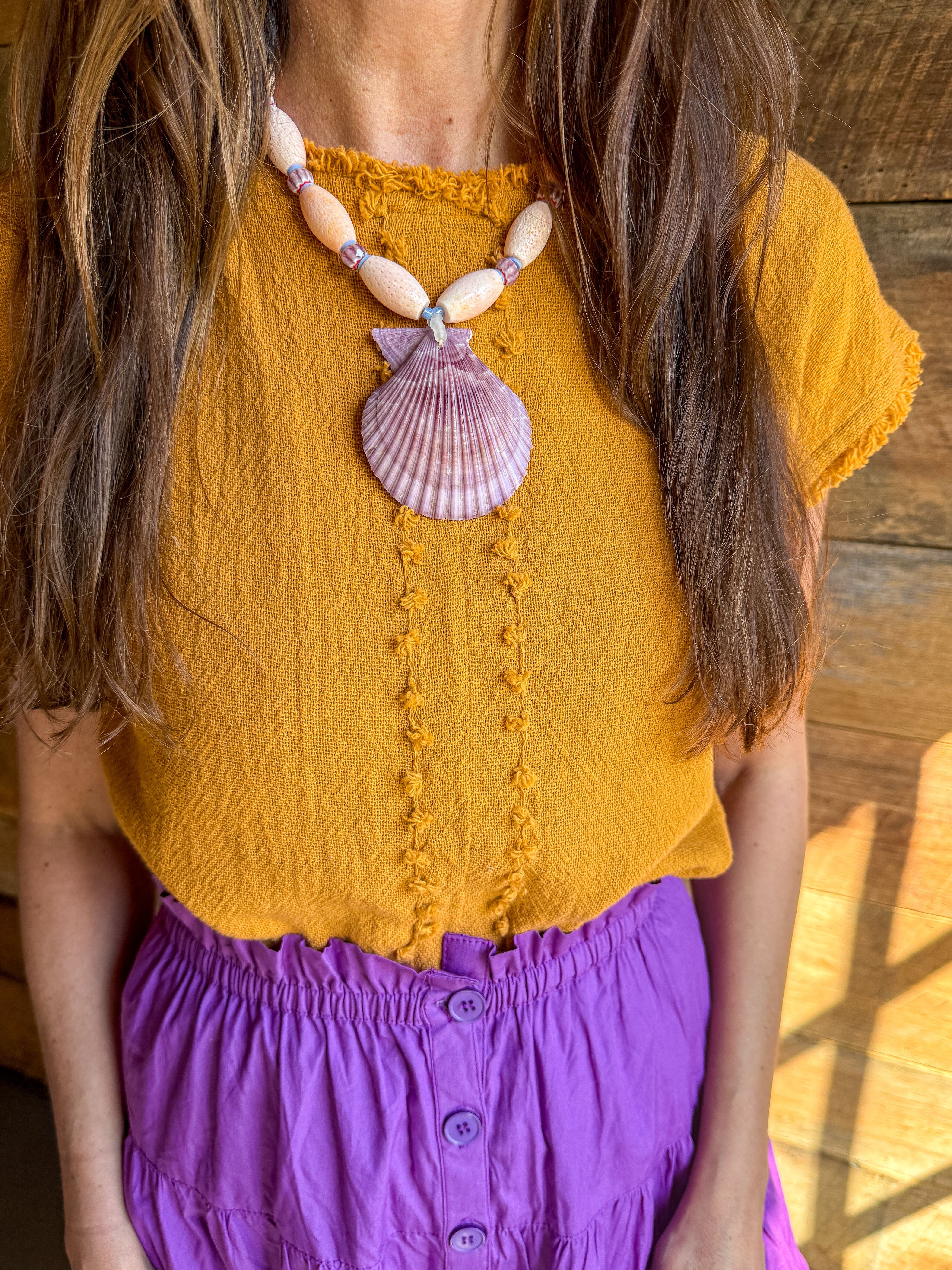 Classic Shell Necklace | Sunwashed Coral