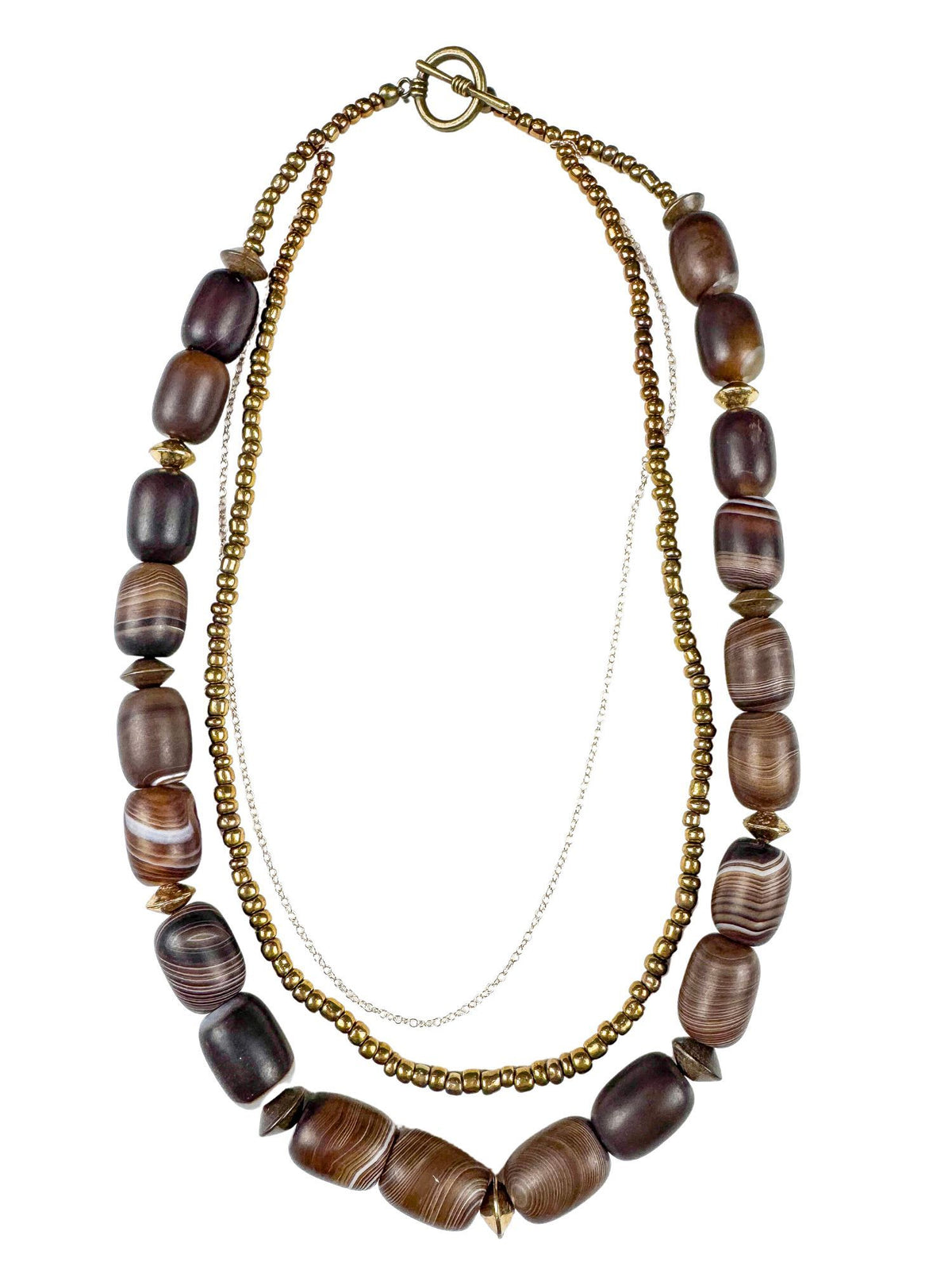 Layering Chain Necklace | Brown | Final Sale