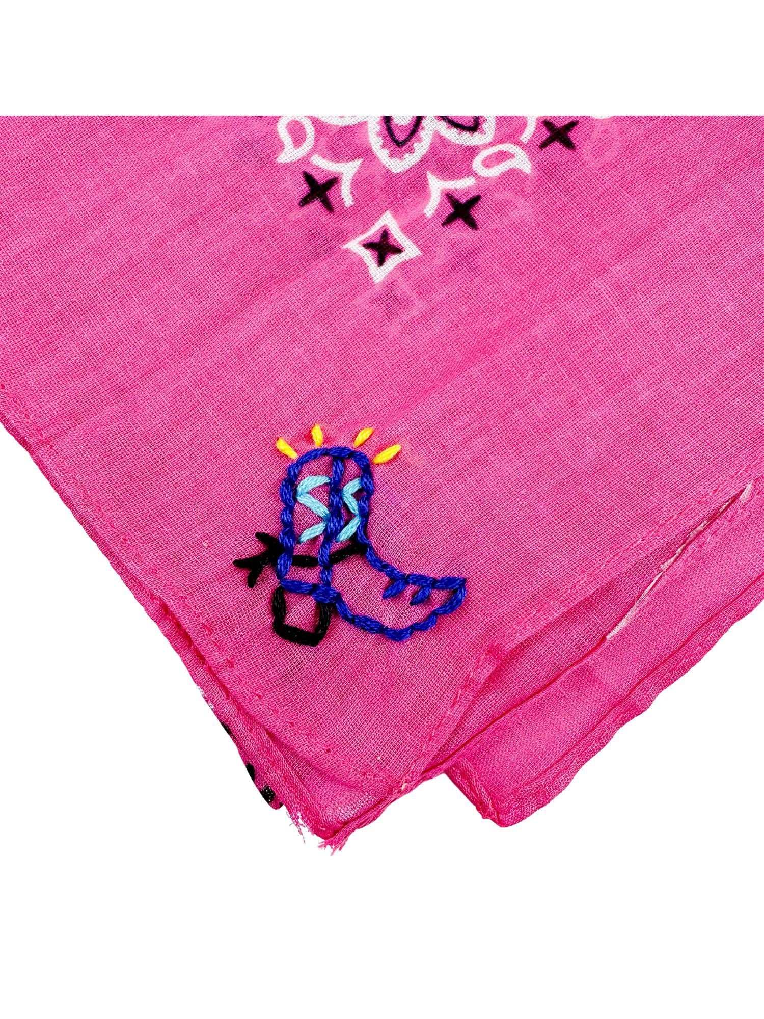Stitched Bandana | Hot Pink