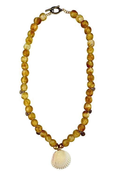 Tribal Shell Necklace | Camel