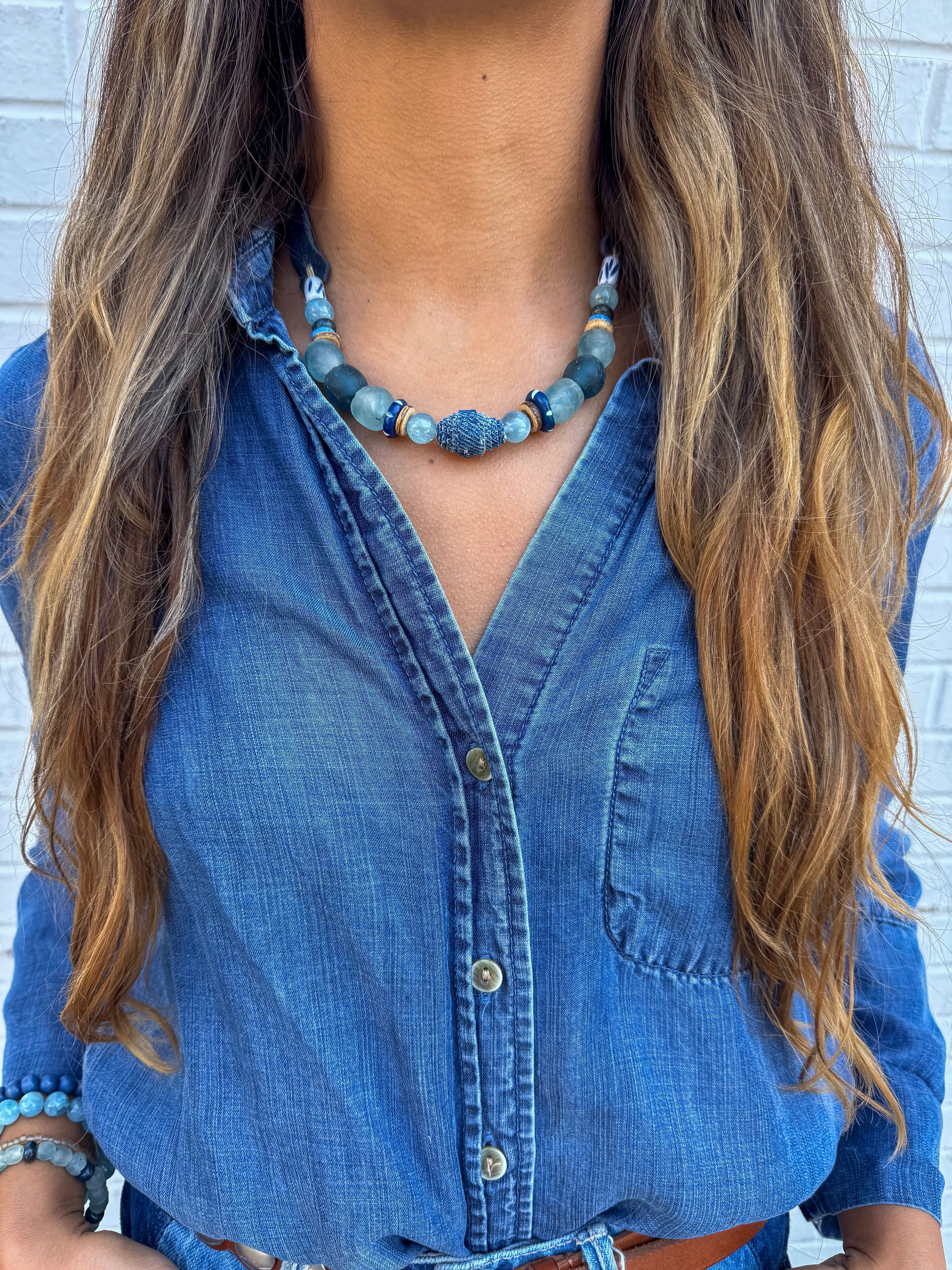Slim Choker Necklace | Denim