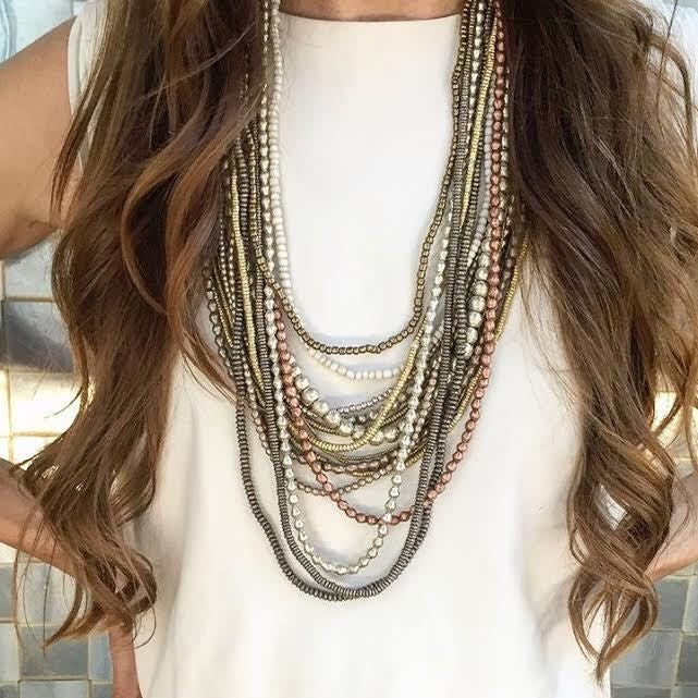 Layer Necklace Set | Metallic | Silver