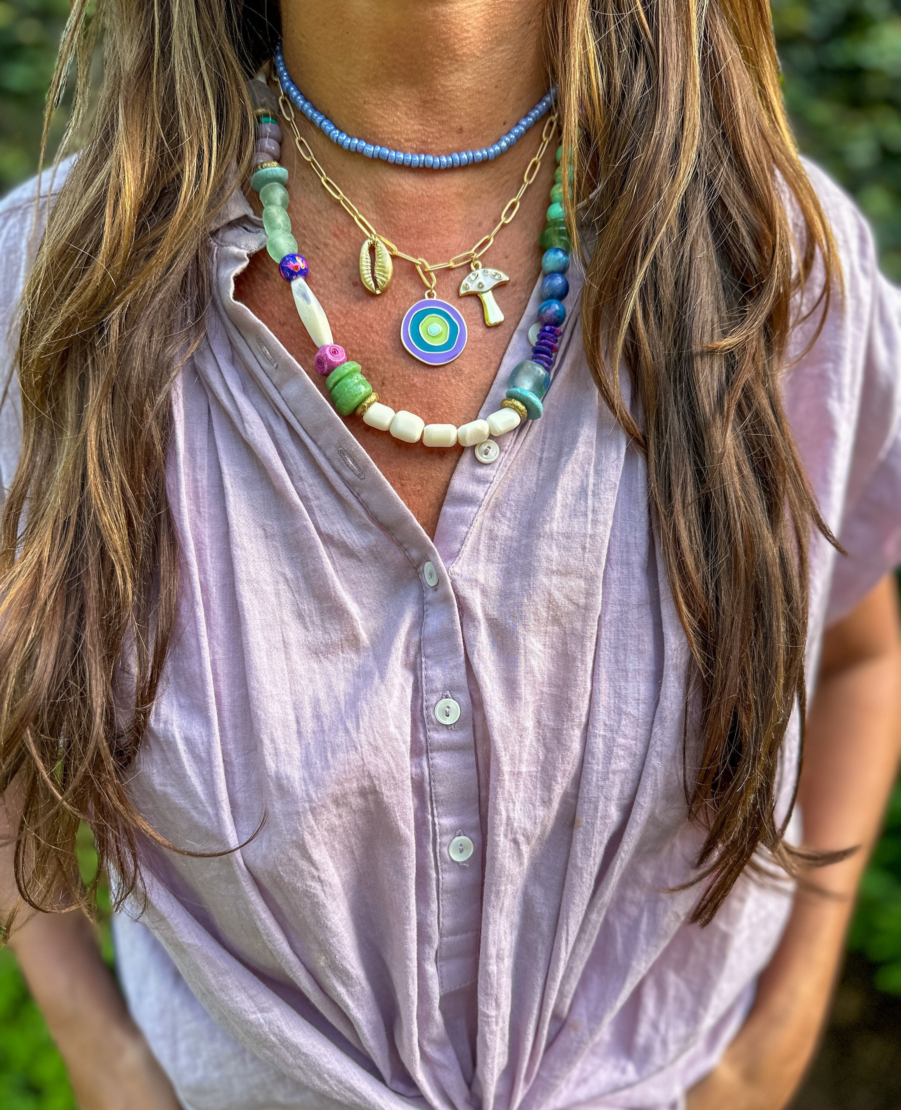 Layered Charm Necklace | Lavender