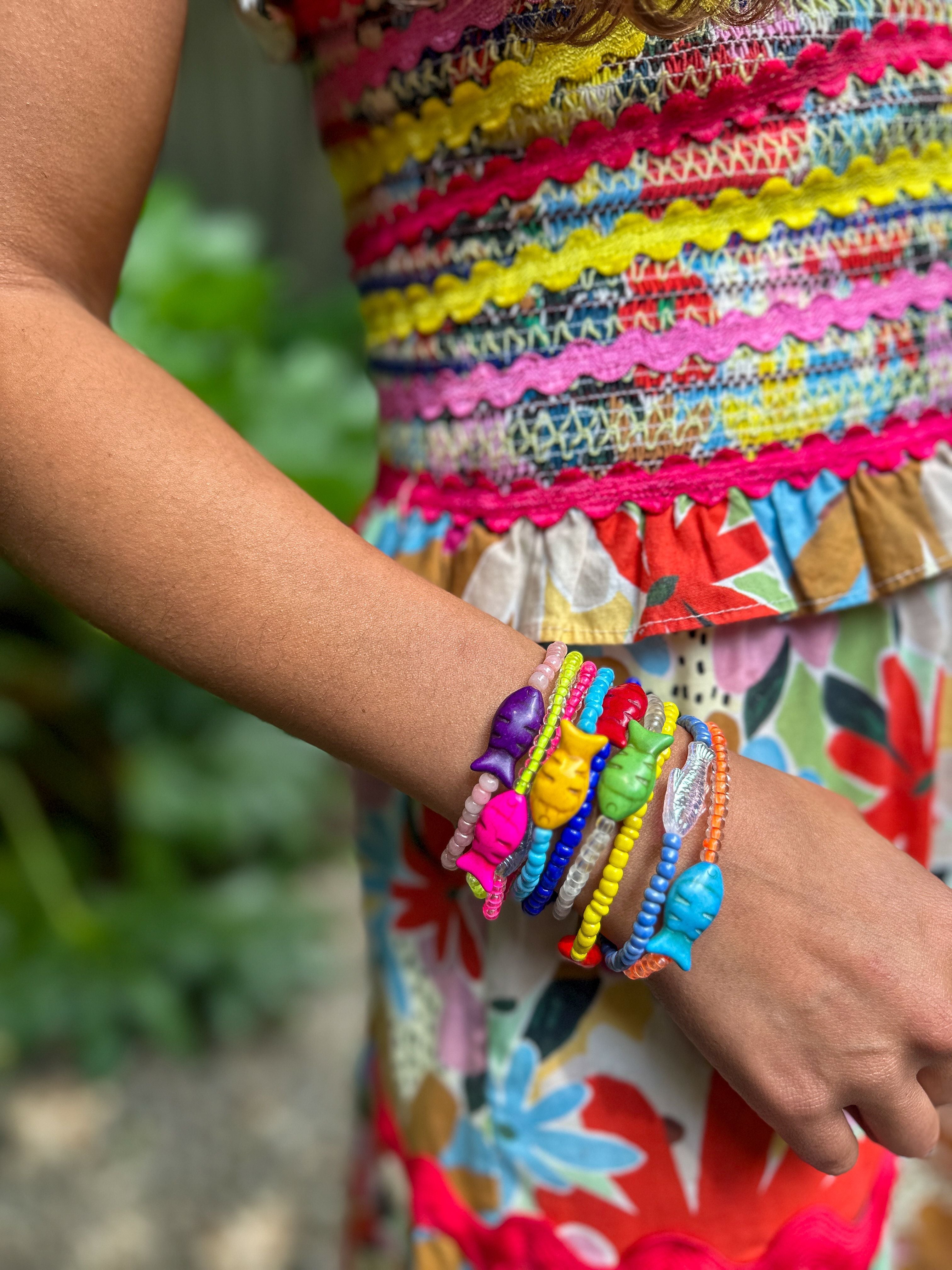 Simple Seed Bracelet | Electric Yellow Fish
