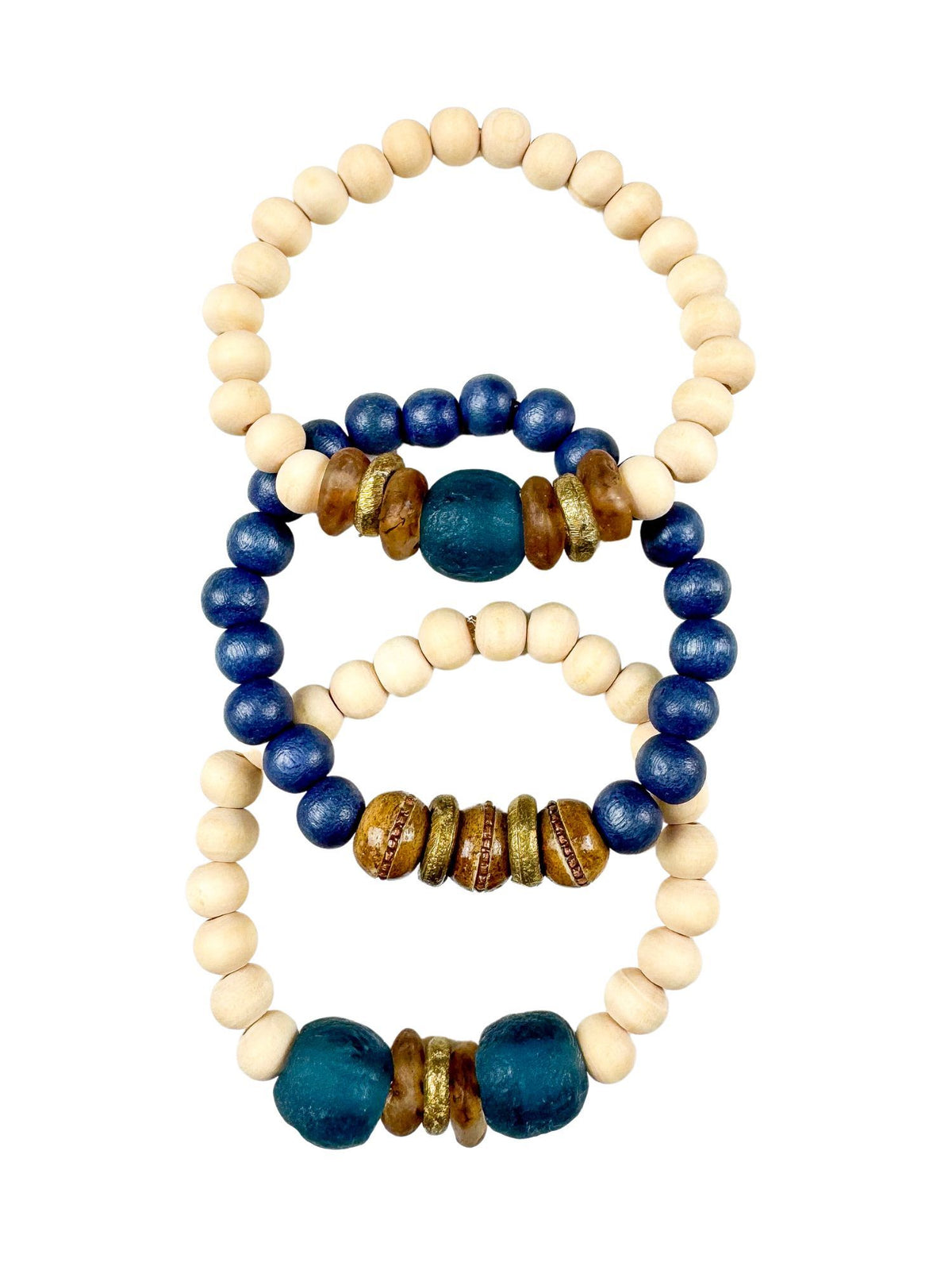 Trio Stack Bracelet Set | Denim | Final Sale