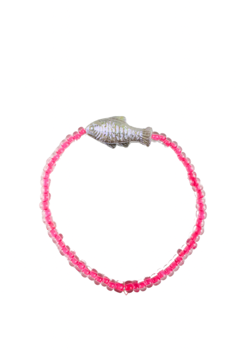 Simple Seed Bracelet | Electric Pink Fish