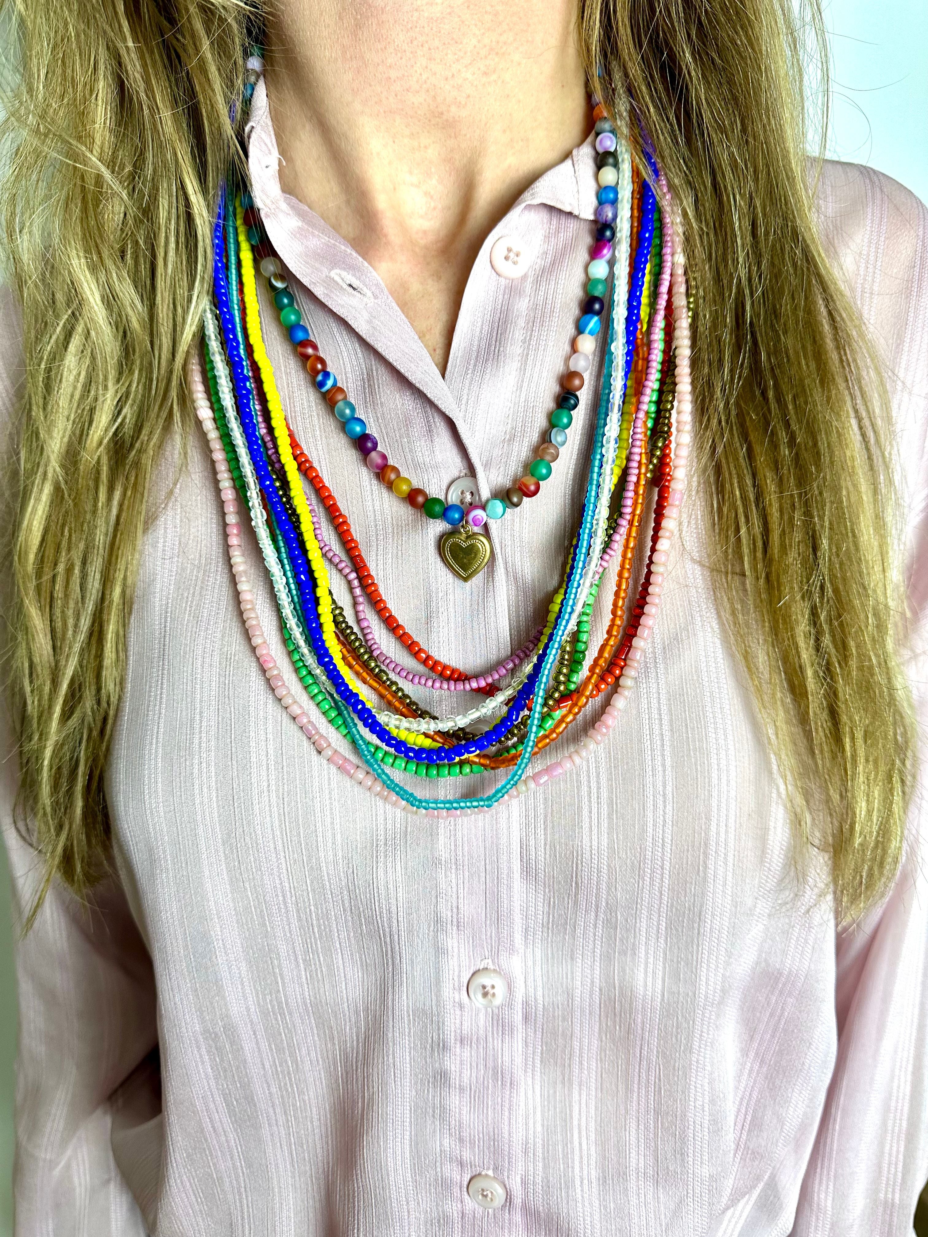 Layer Necklace Set of 10 | Colorblock