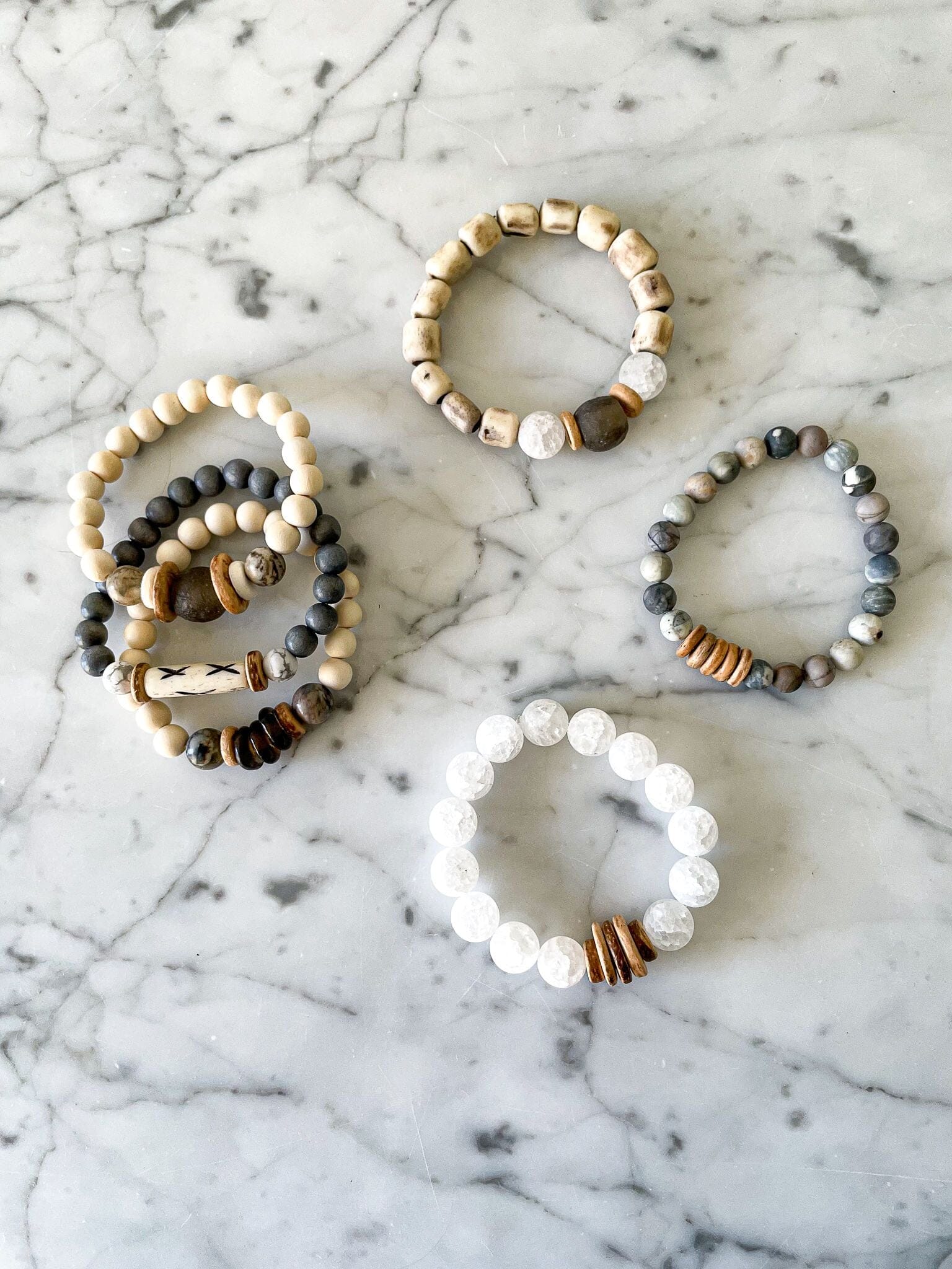 Trio Stack Bracelet Set | Stone